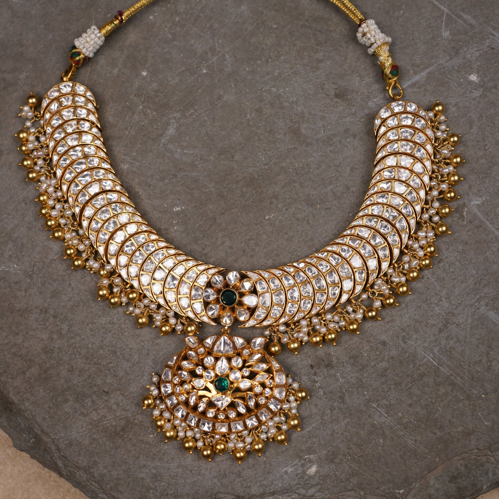 Roopwati – moissanite bridal choker in 925 silver with 22K gold plating