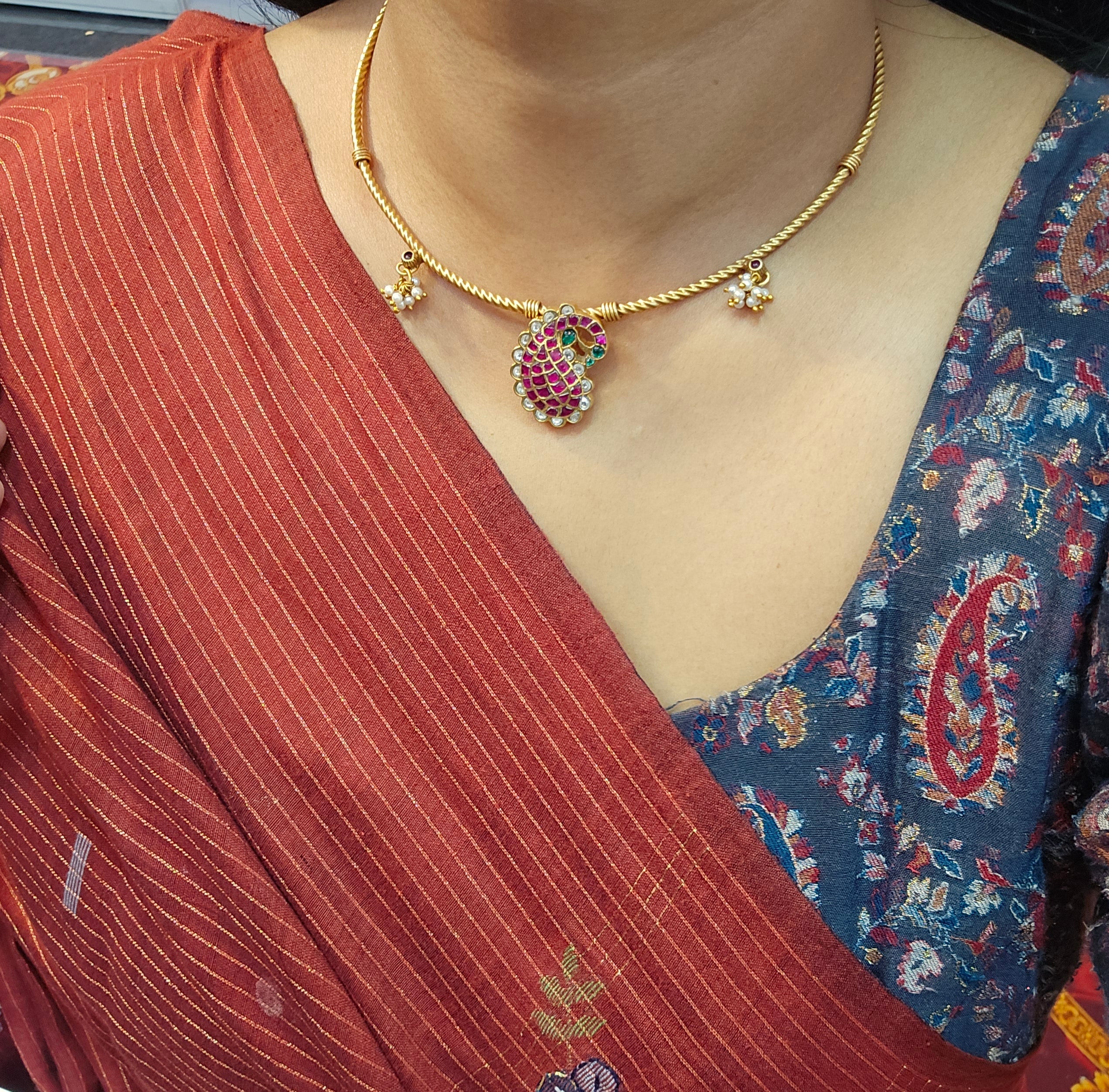 Mango Kundan Pendant Hasli