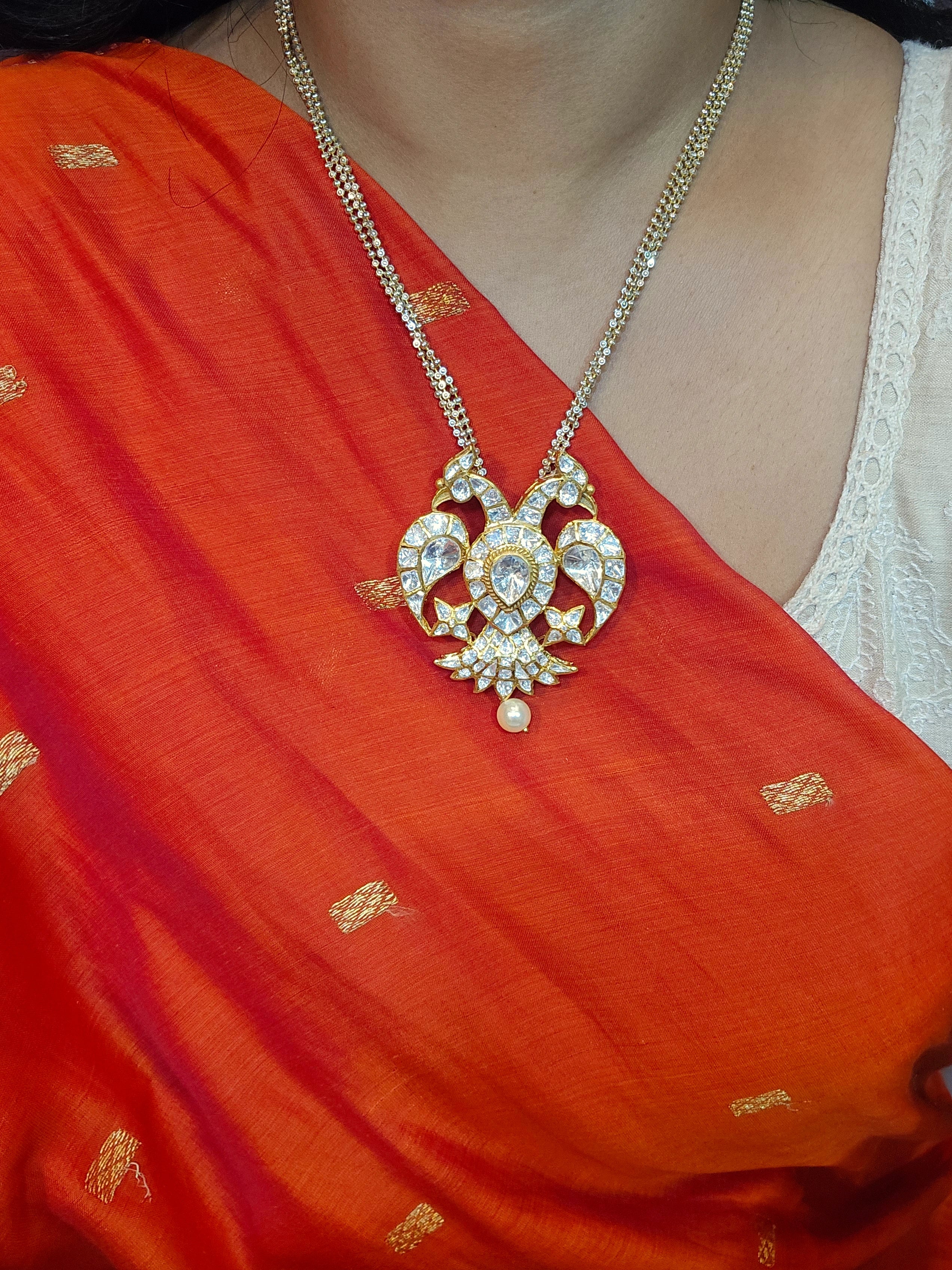 Exquisite Gandaberunda Moissanite Pendant