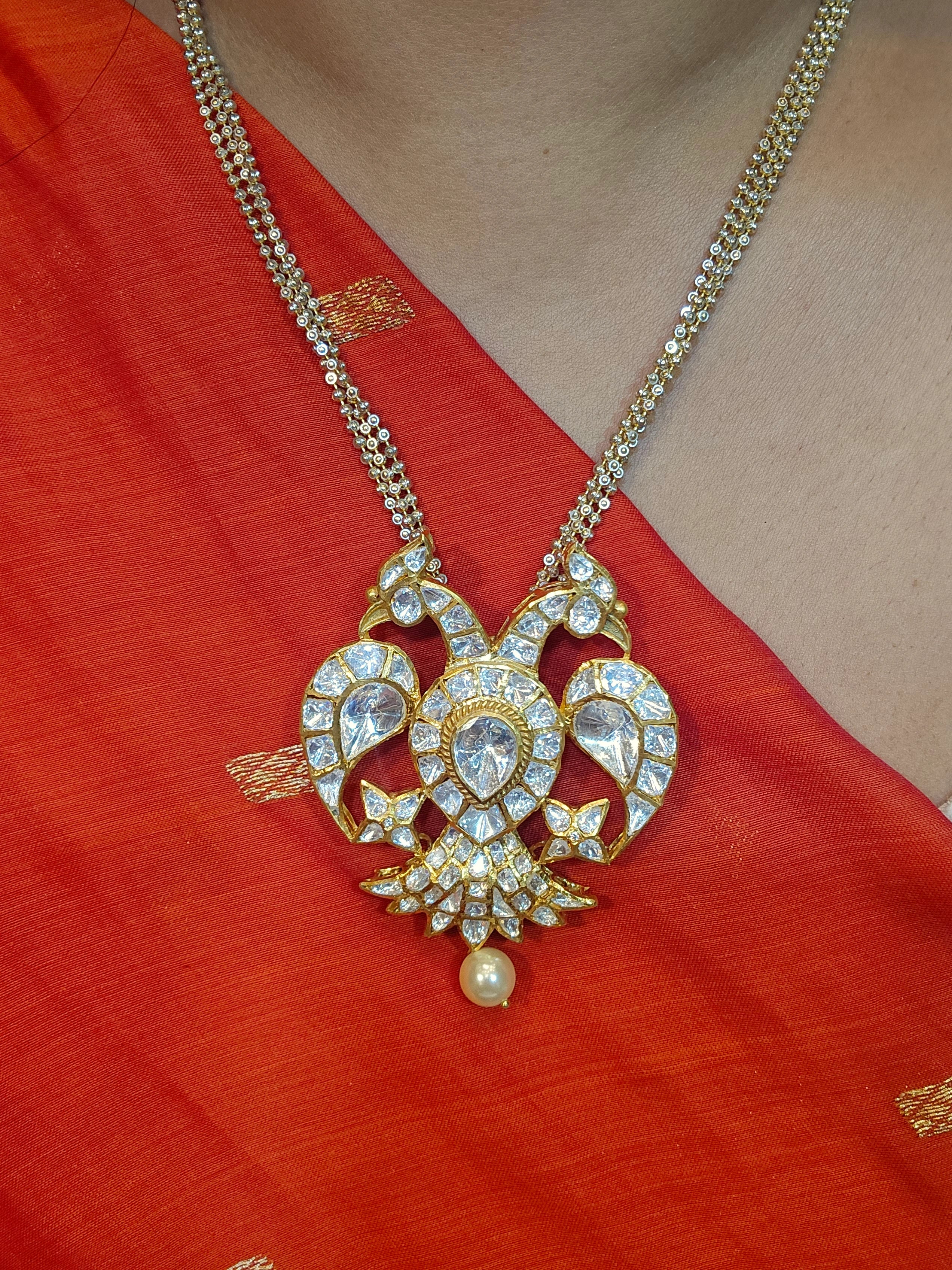 Exquisite Gandaberunda Moissanite Pendant