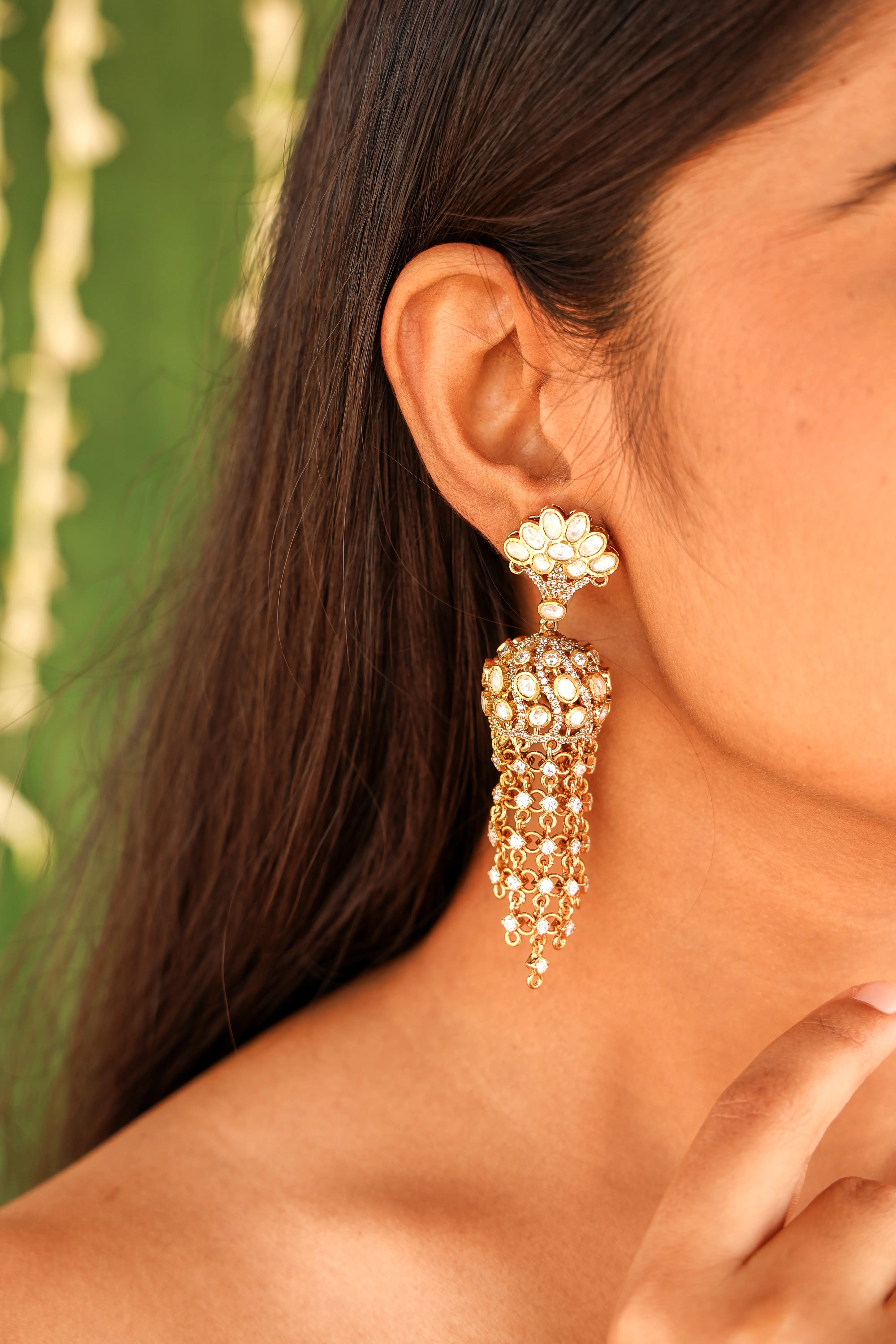 Zara - Moissanaite Jhumka Earrings