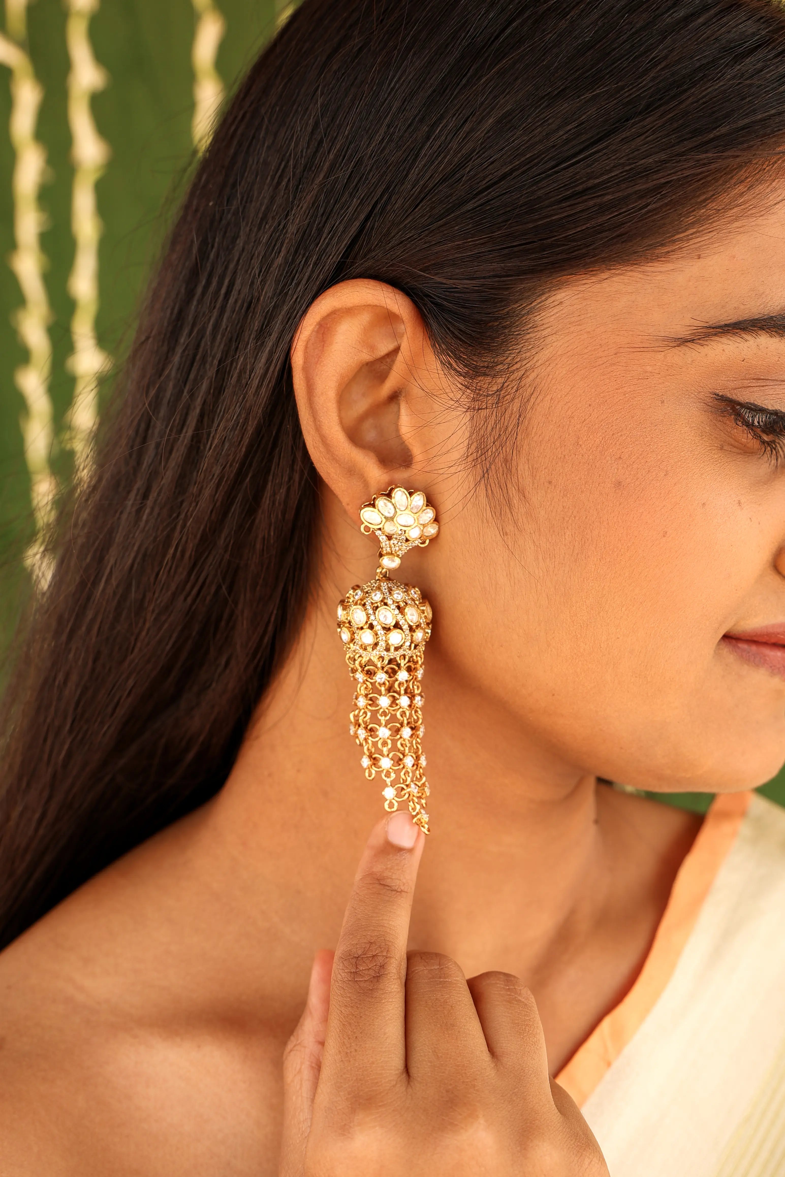 Zara - Moissanaite Jhumka Earrings