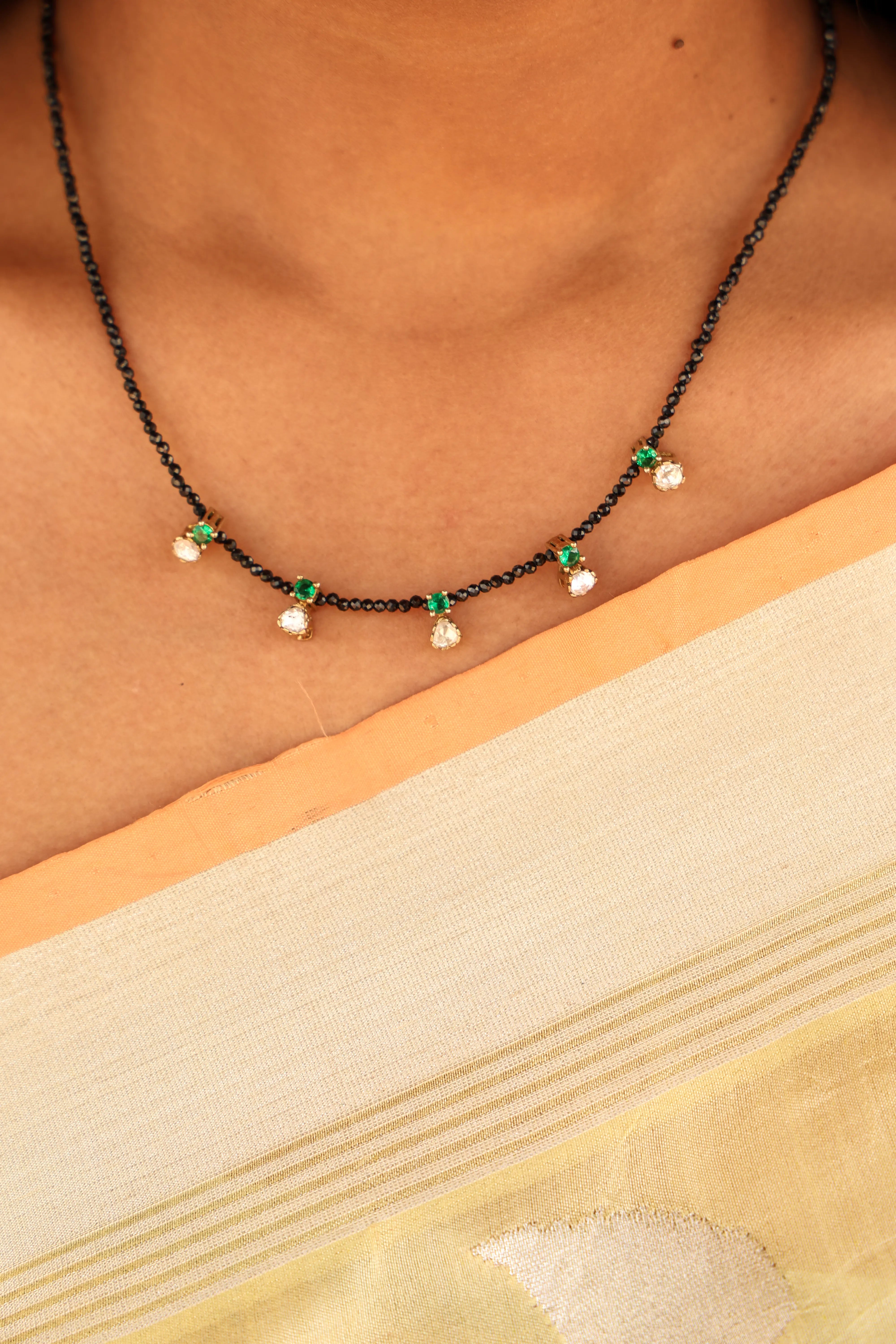 Avani Moissanite & Emerald Mangalsutra