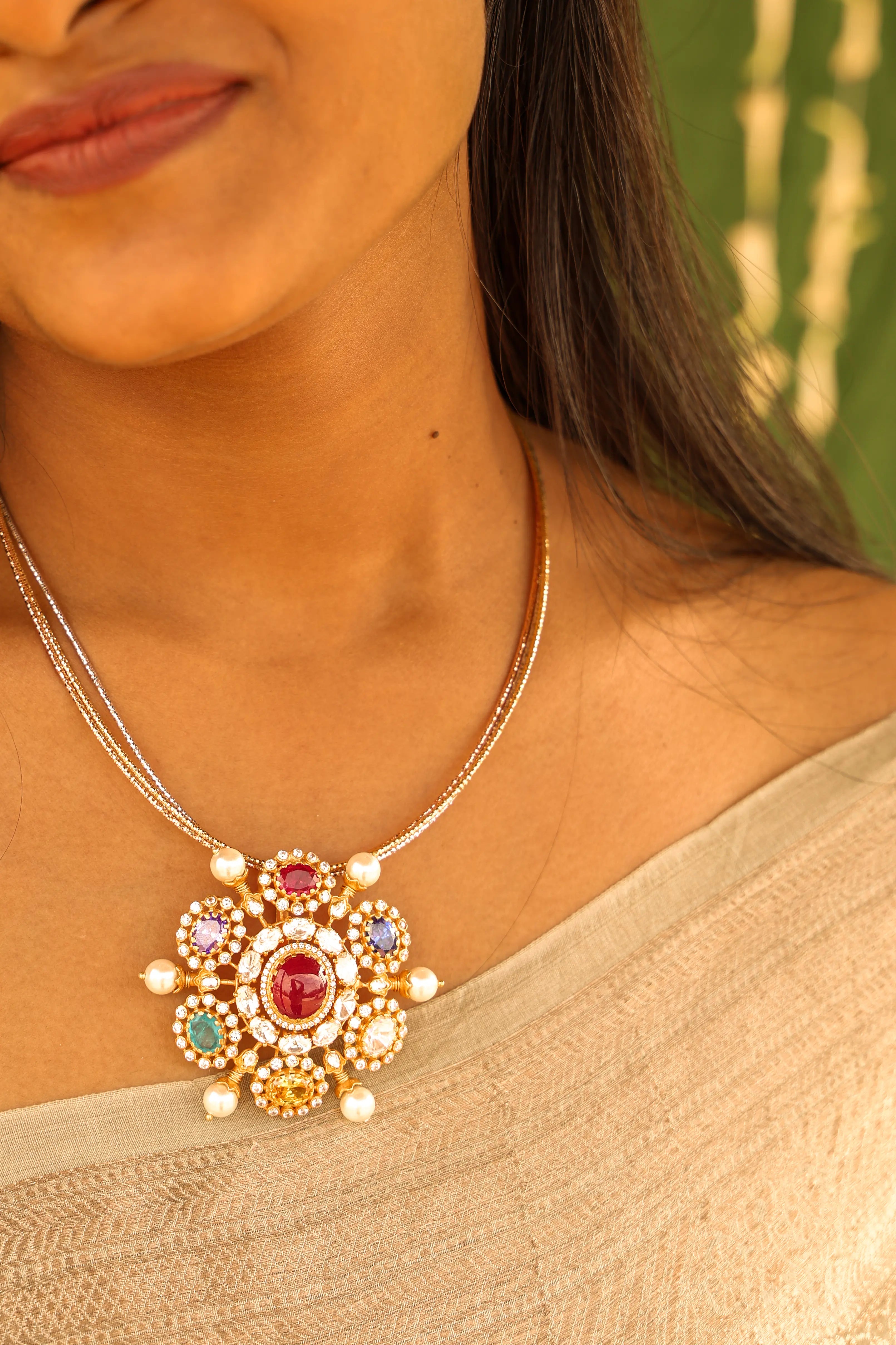 Regal Ruby Pearl Pendant