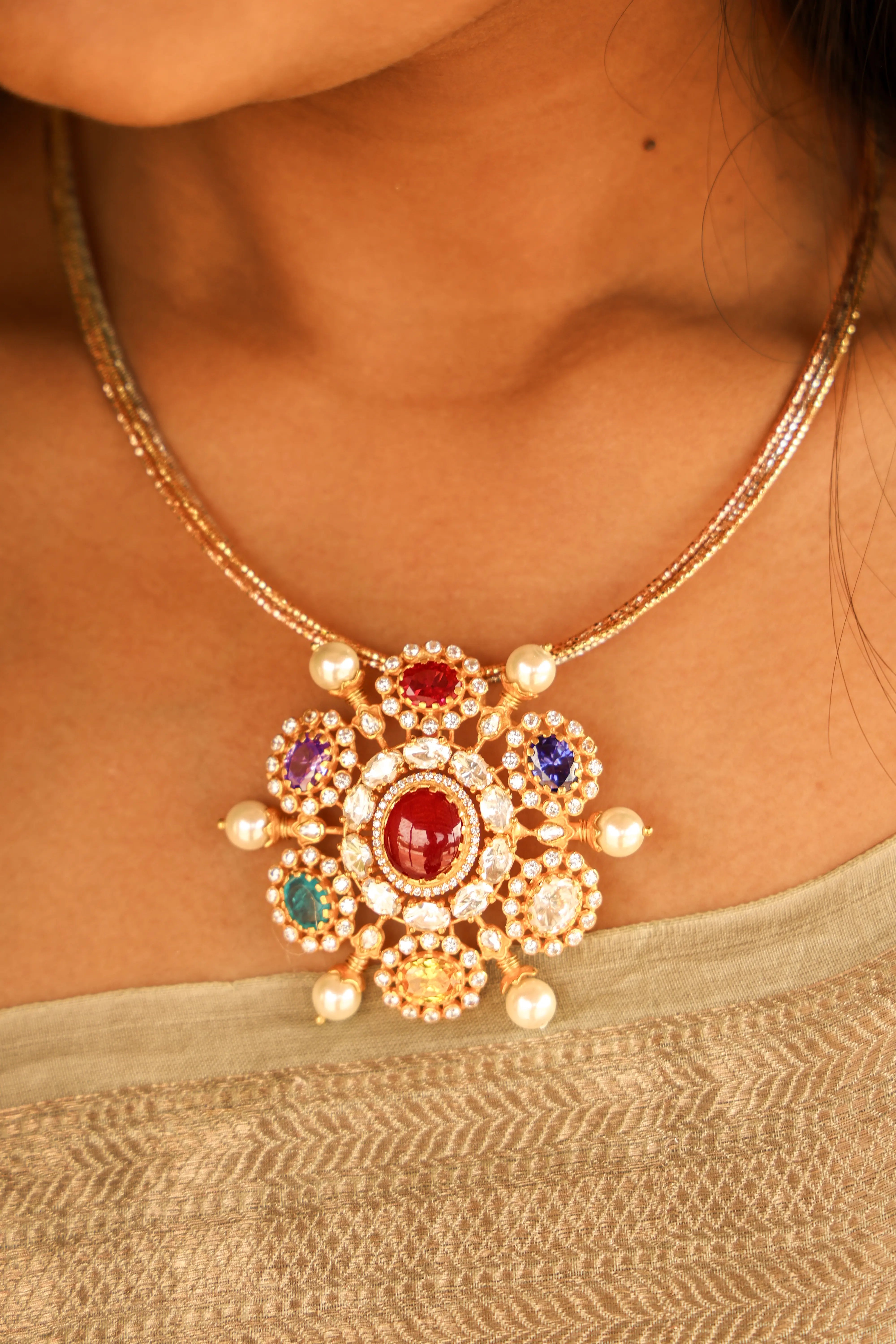 Regal Ruby Pearl Pendant