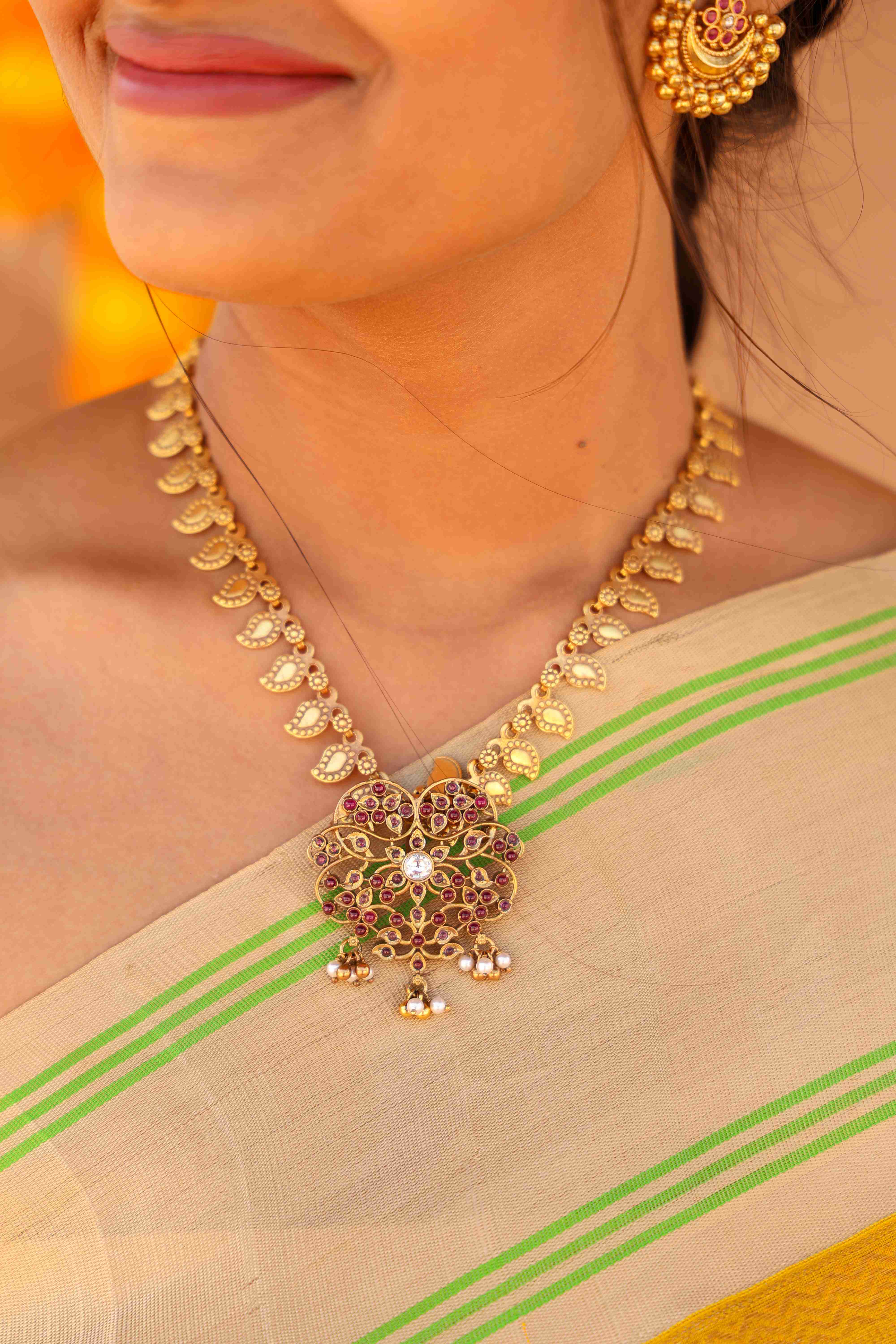 Regal Paisley Floral Necklace