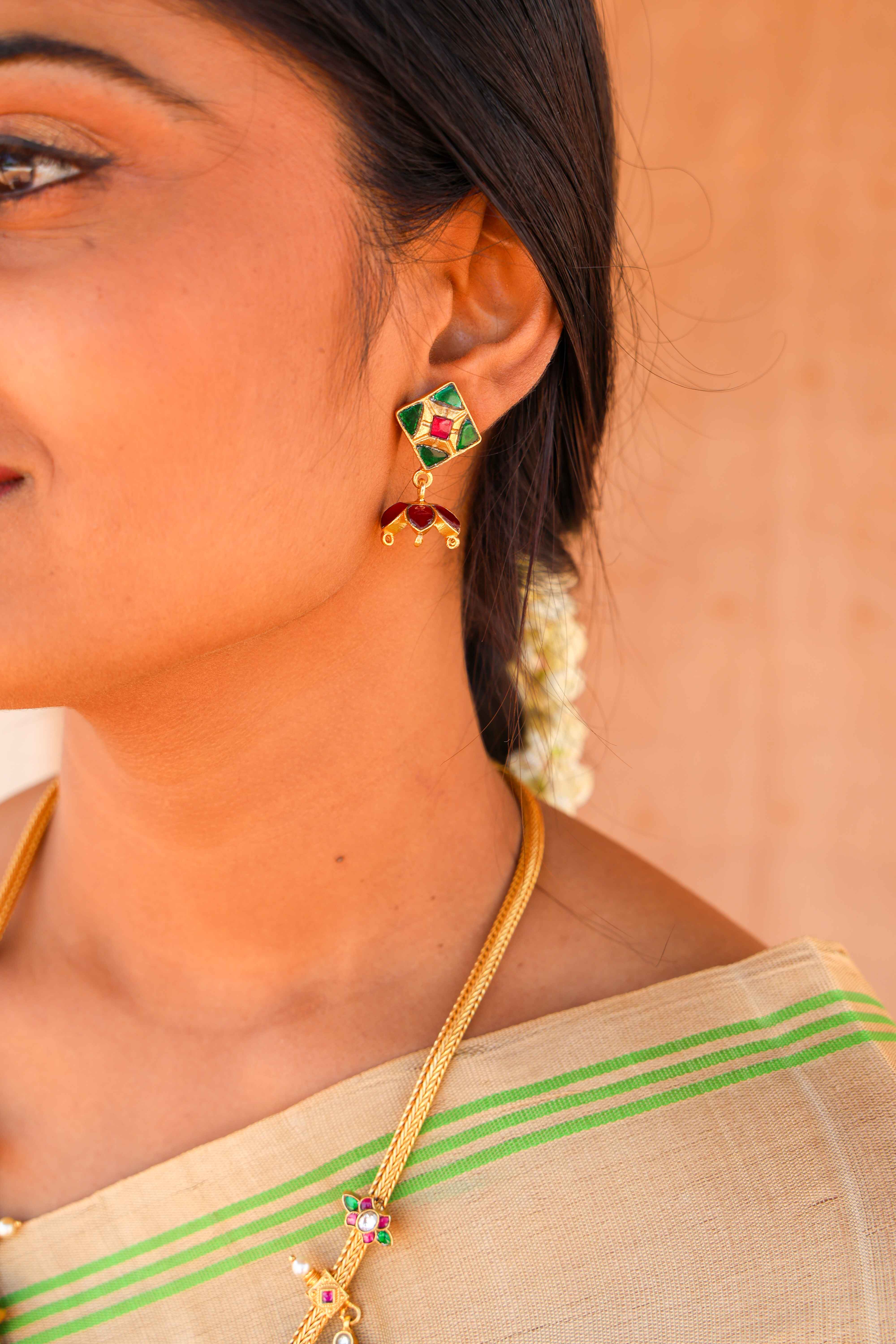 Lotus Drop Earrings