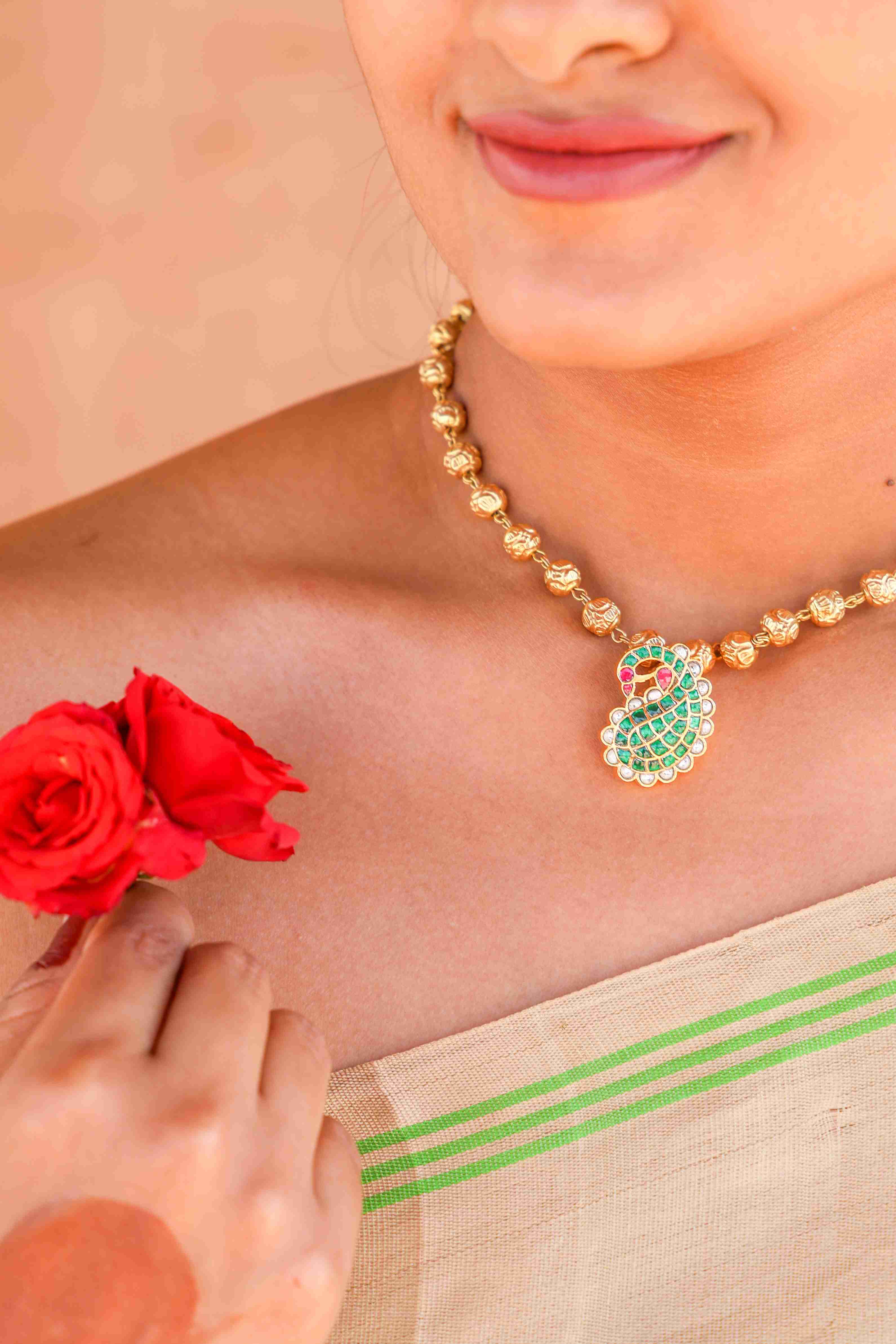 Mango Kundan Pendant Necklace