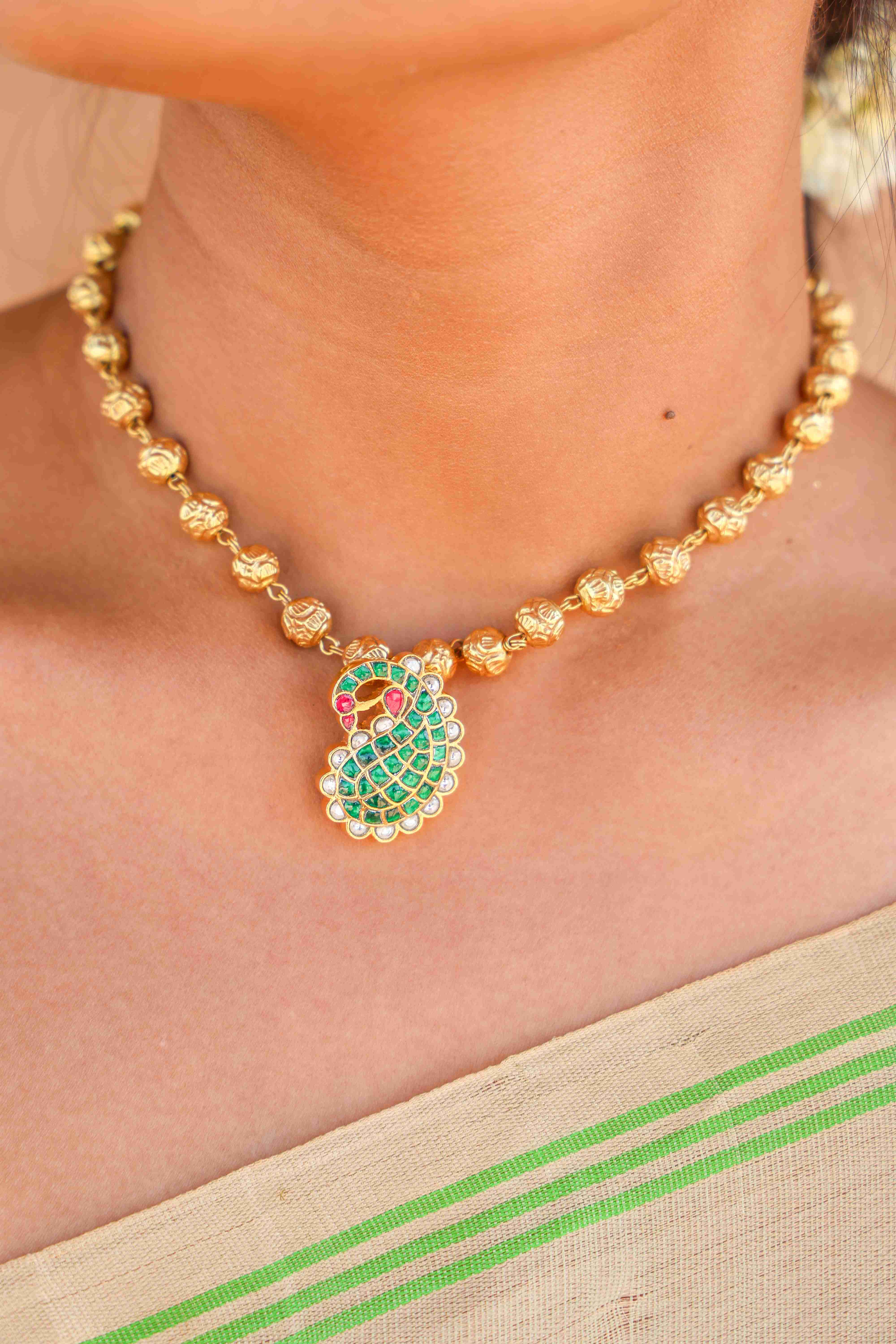Mango Kundan Pendant Necklace