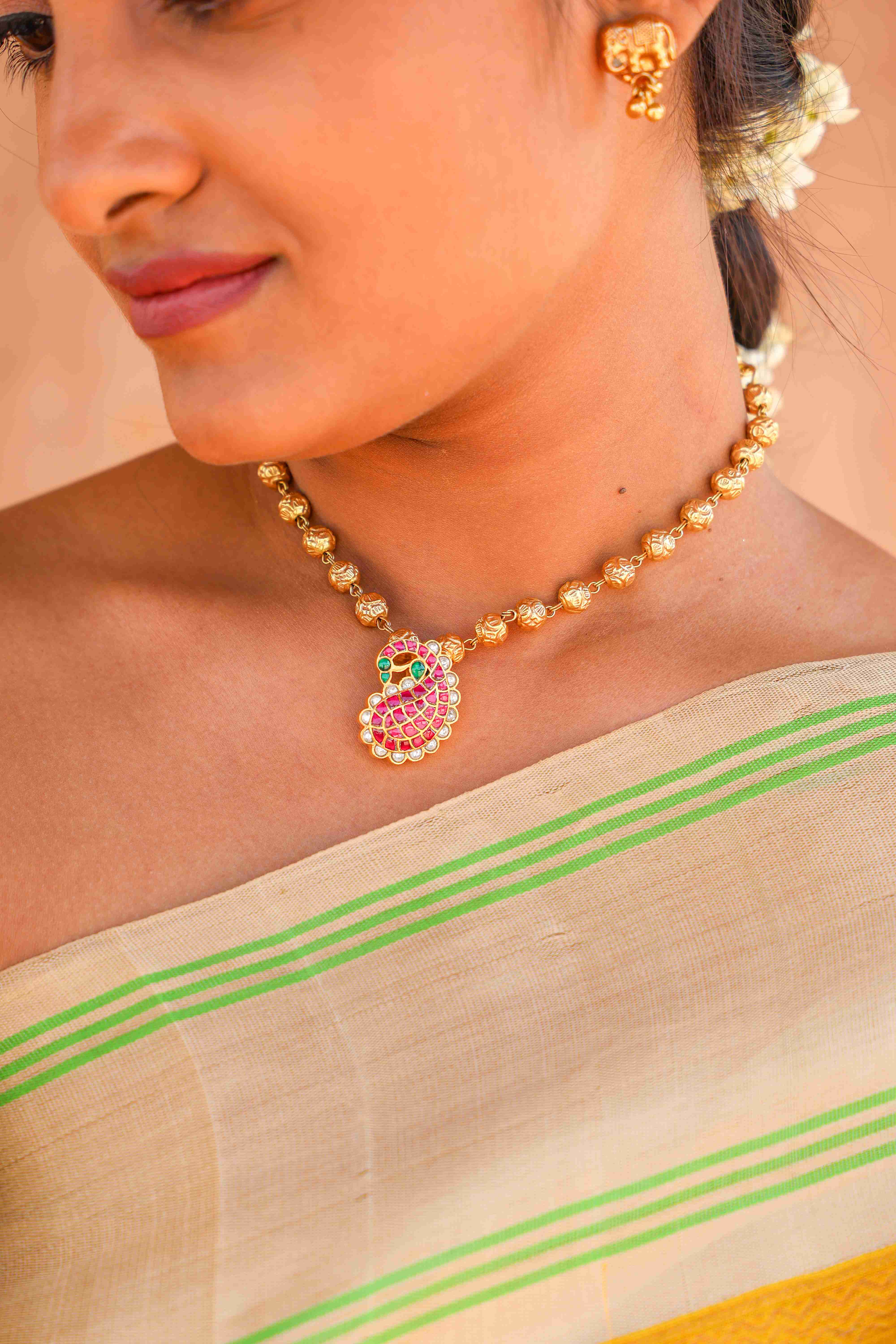 Mango Kundan Pendant Necklace