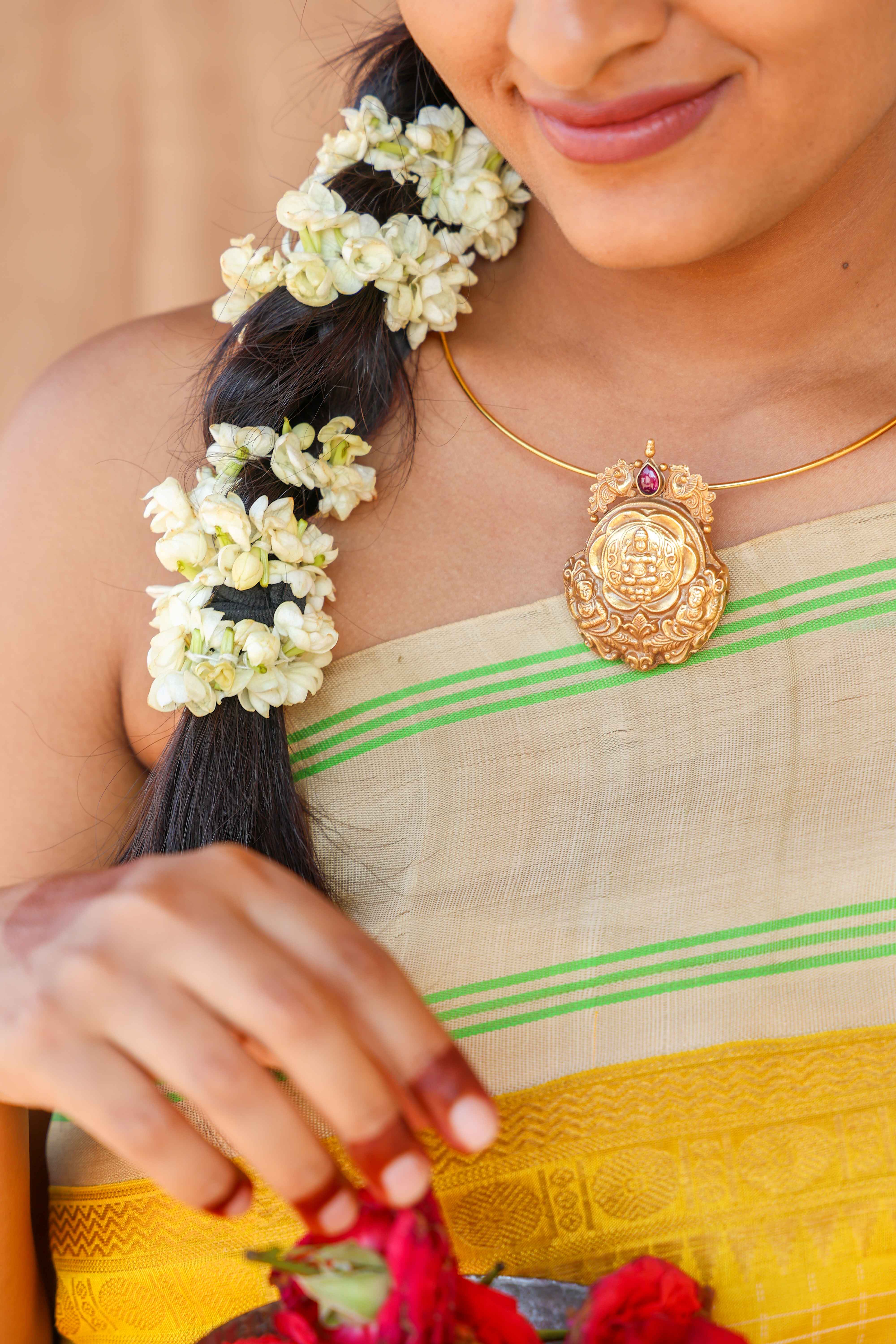 Divine Lakshmi Gold-Plated Pendant