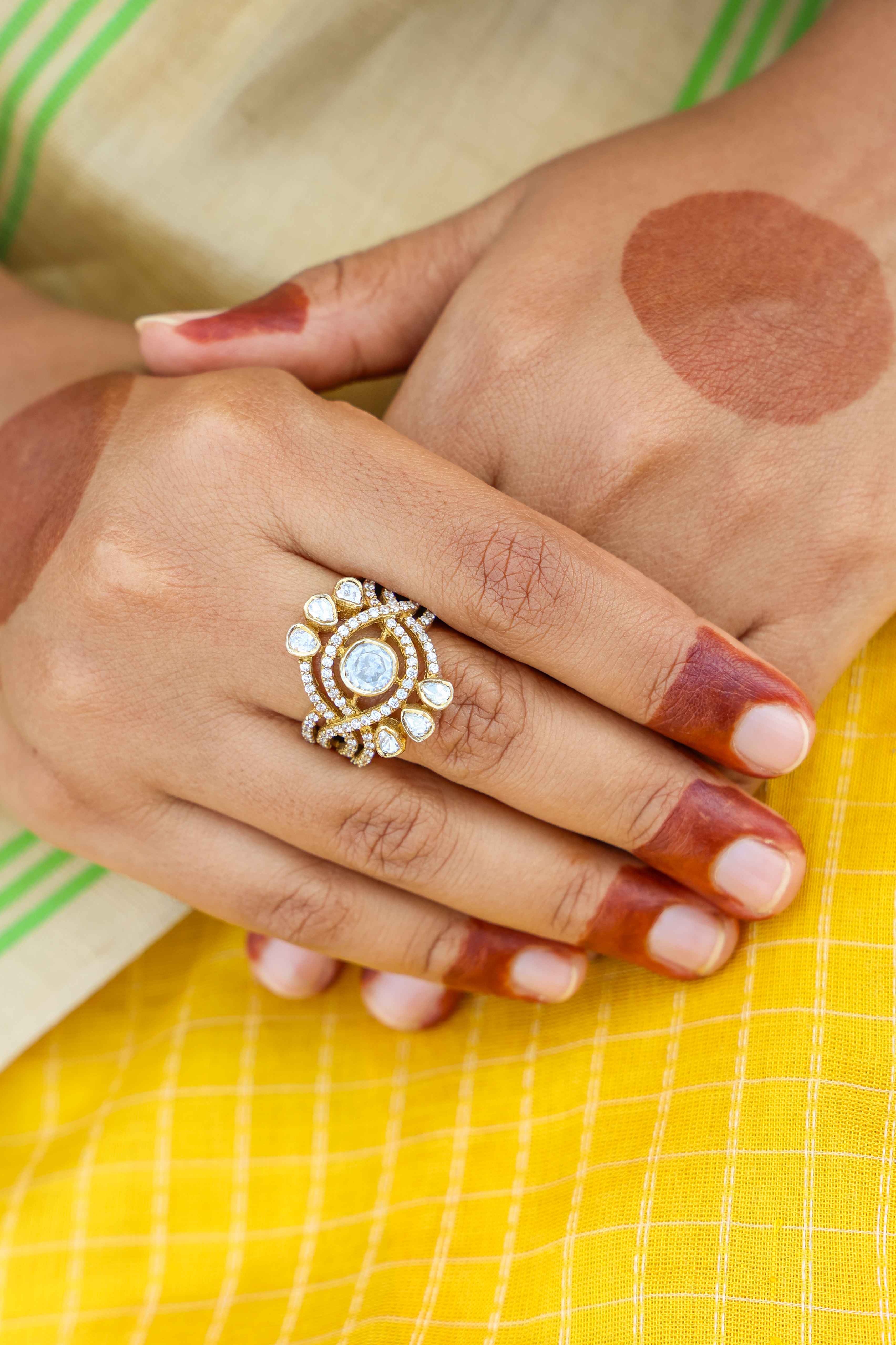 Moissanite Nazar Ring