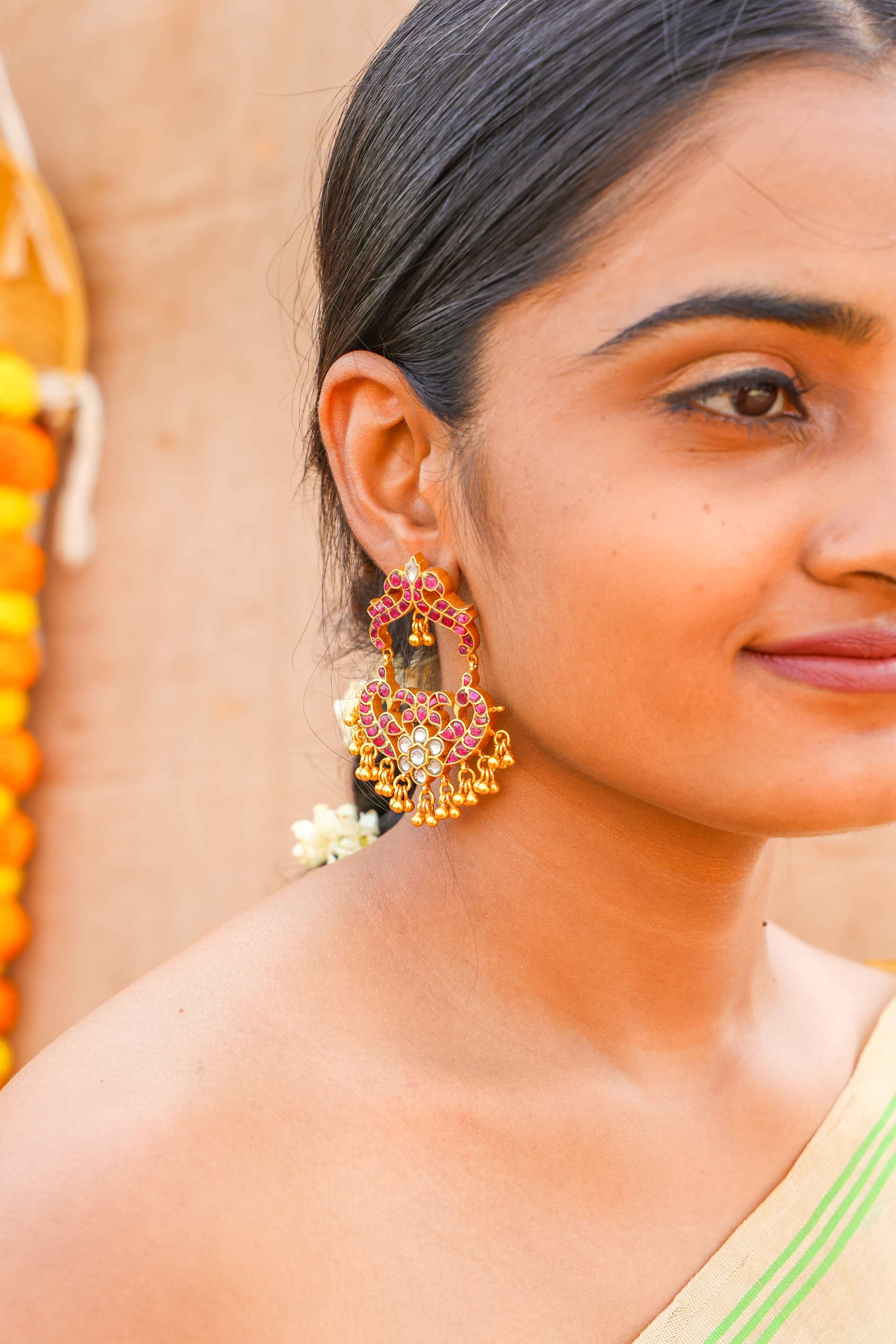 Royal Ruby Chandbali Earrings