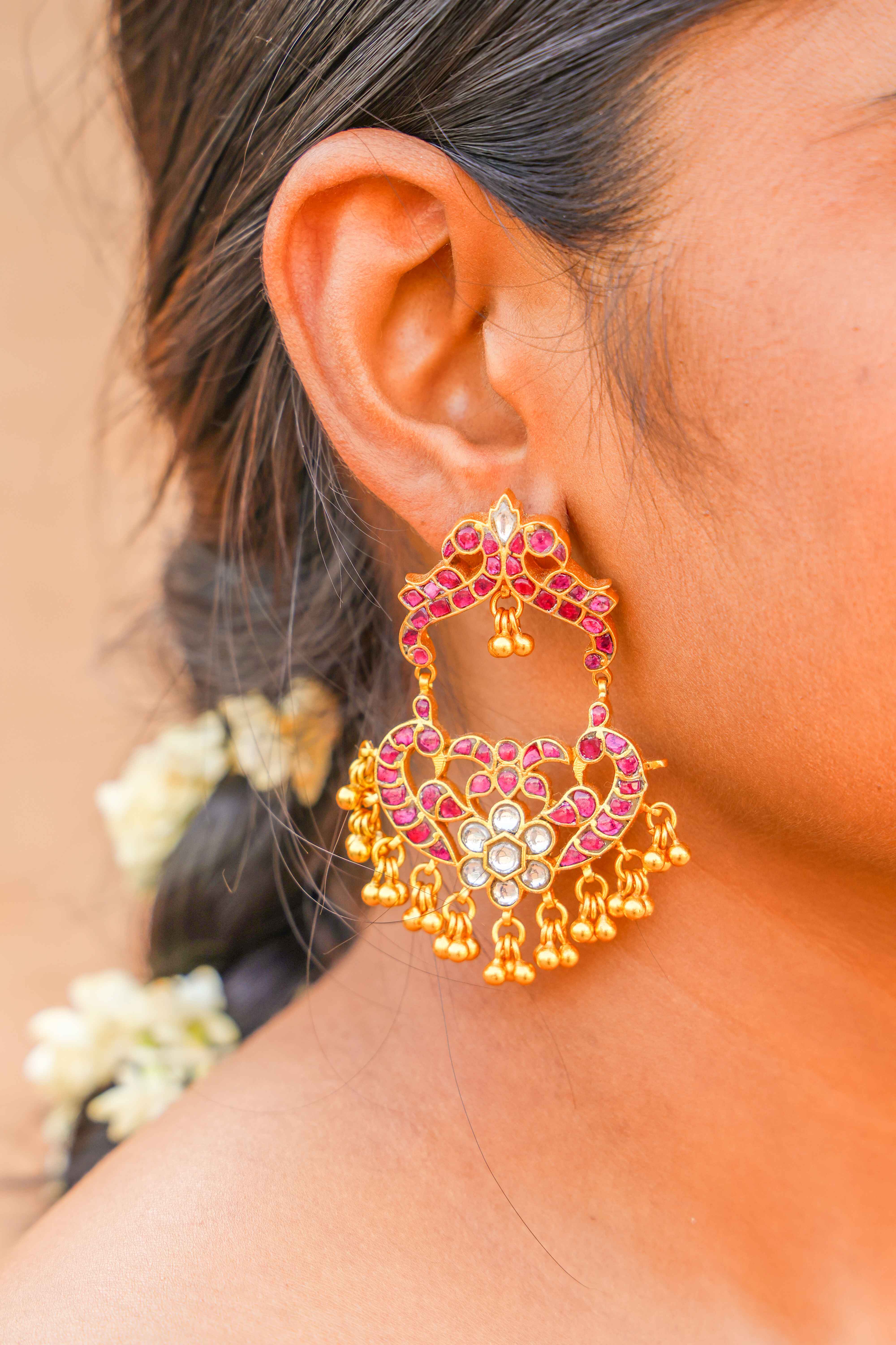 Royal Ruby Chandbali Earrings