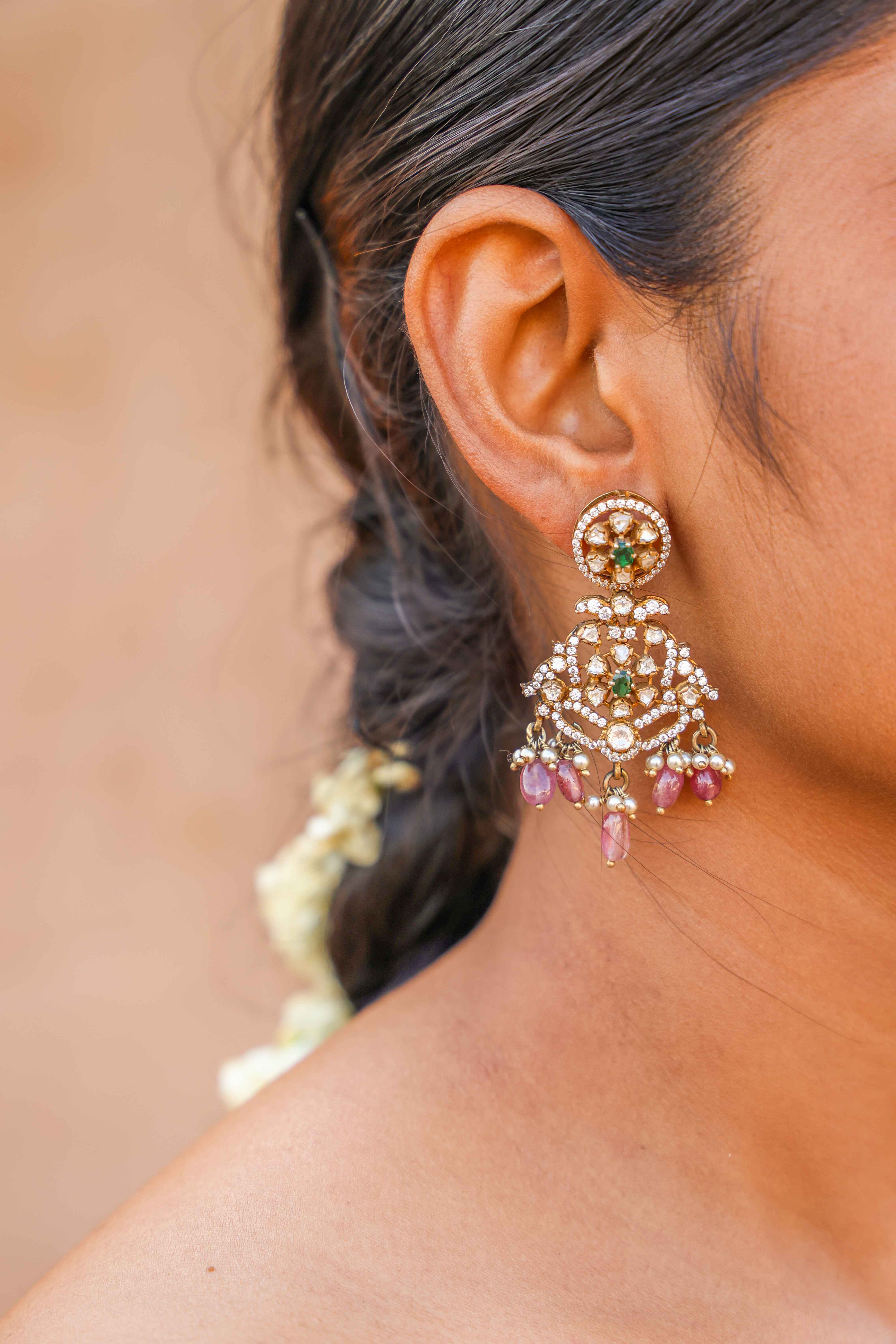 Radiant Ruby and Emerald Chandbalis