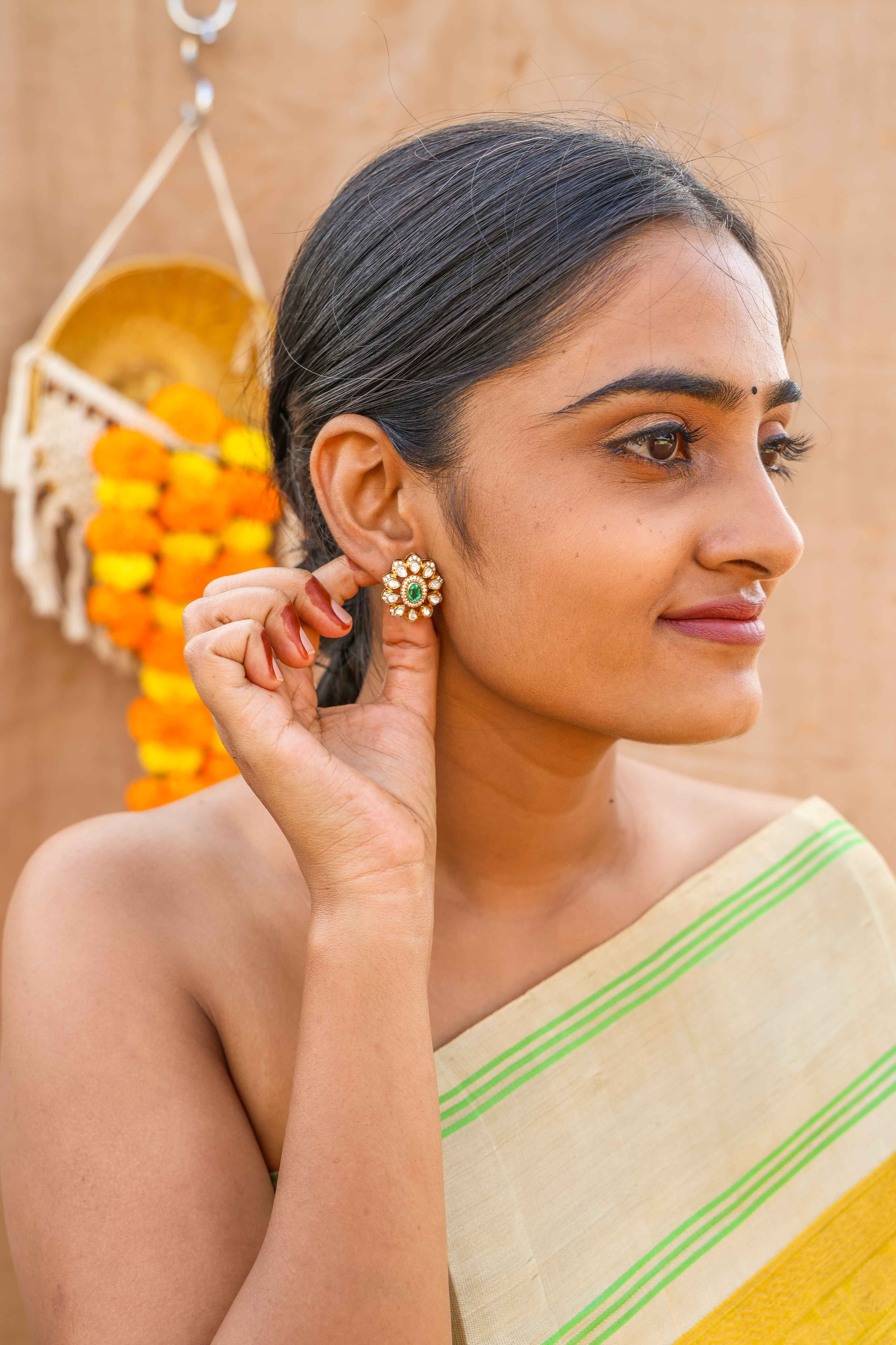 Emerald Bloom Studs