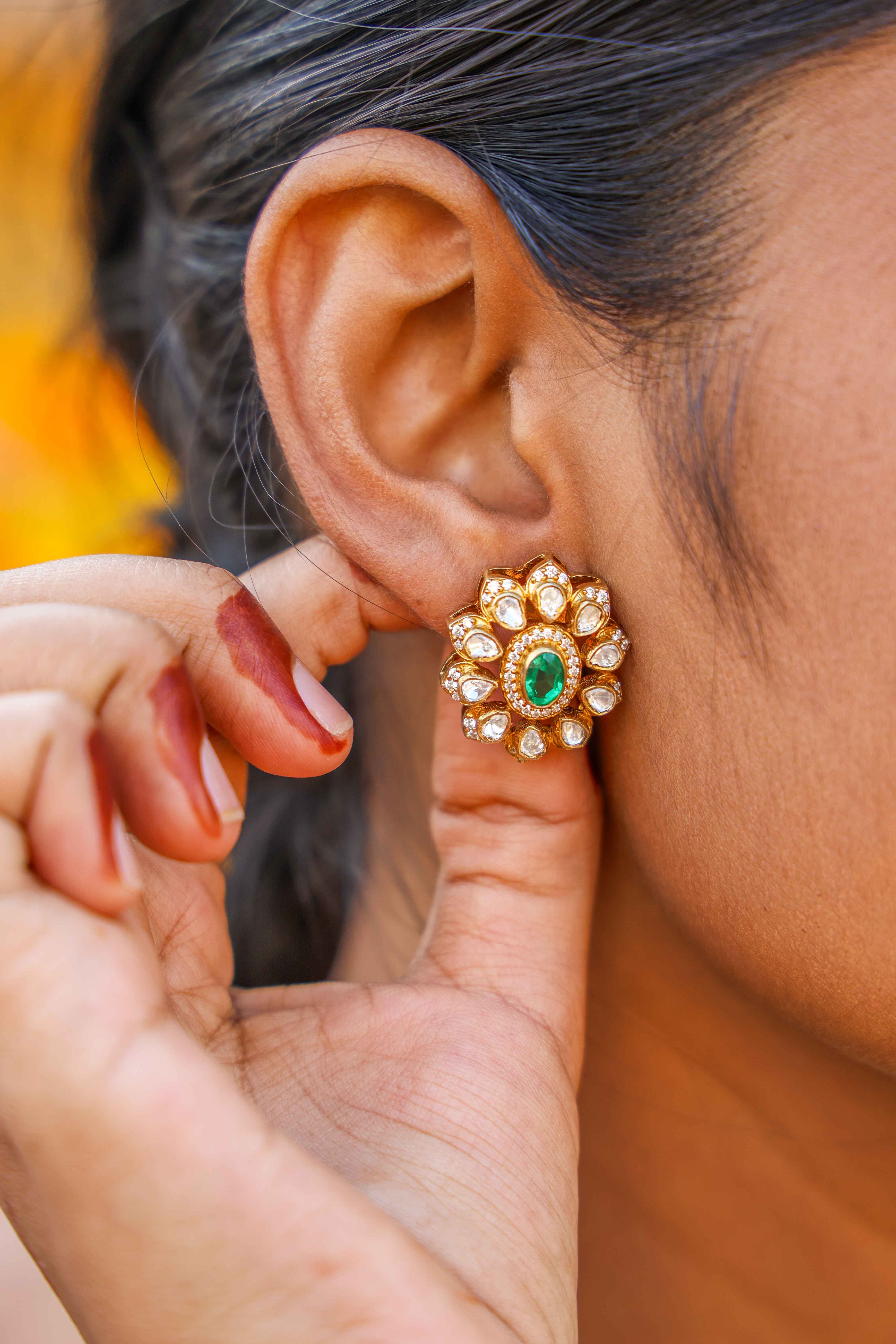 Emerald Bloom Studs
