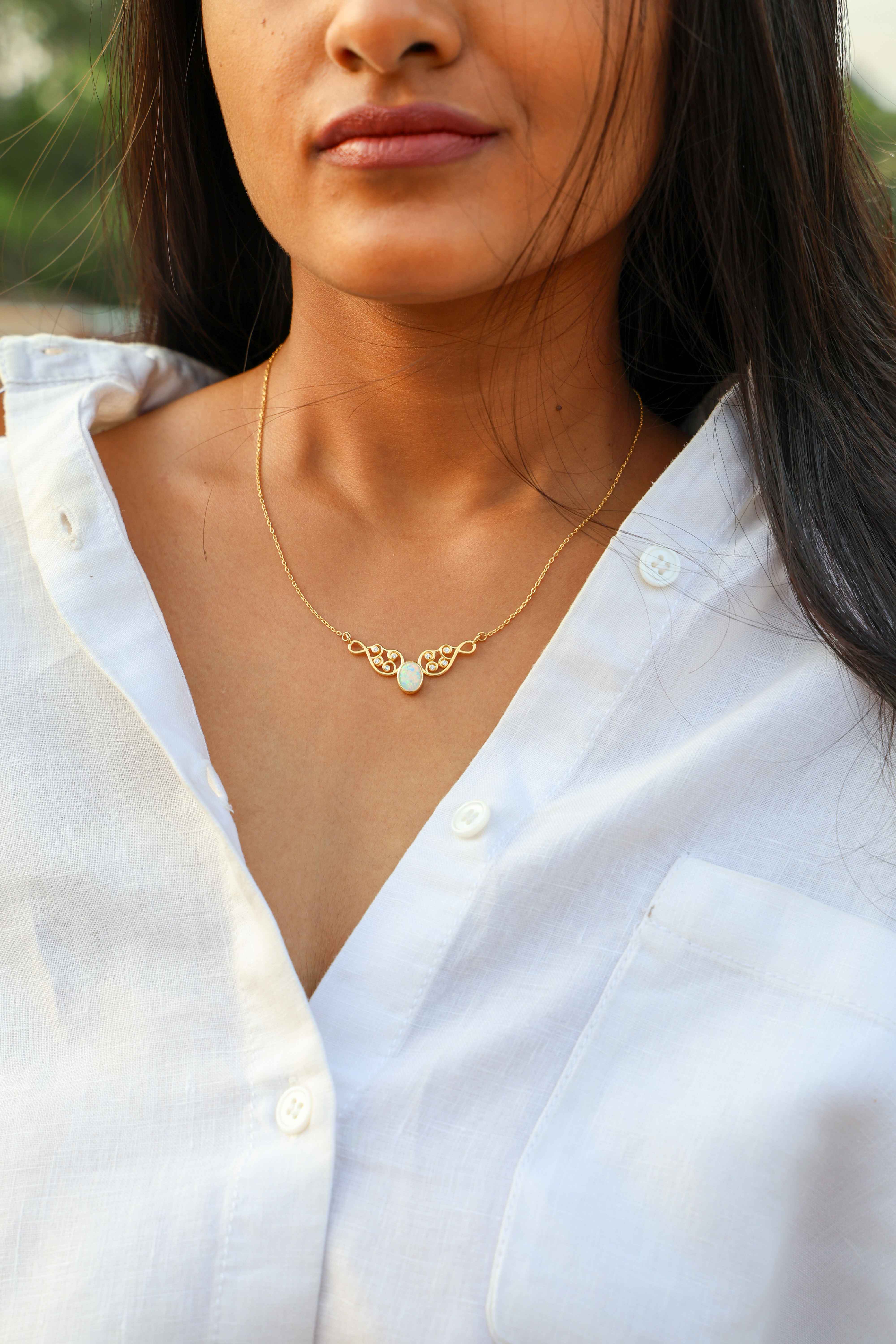 Opulent Opal Swirl Necklace