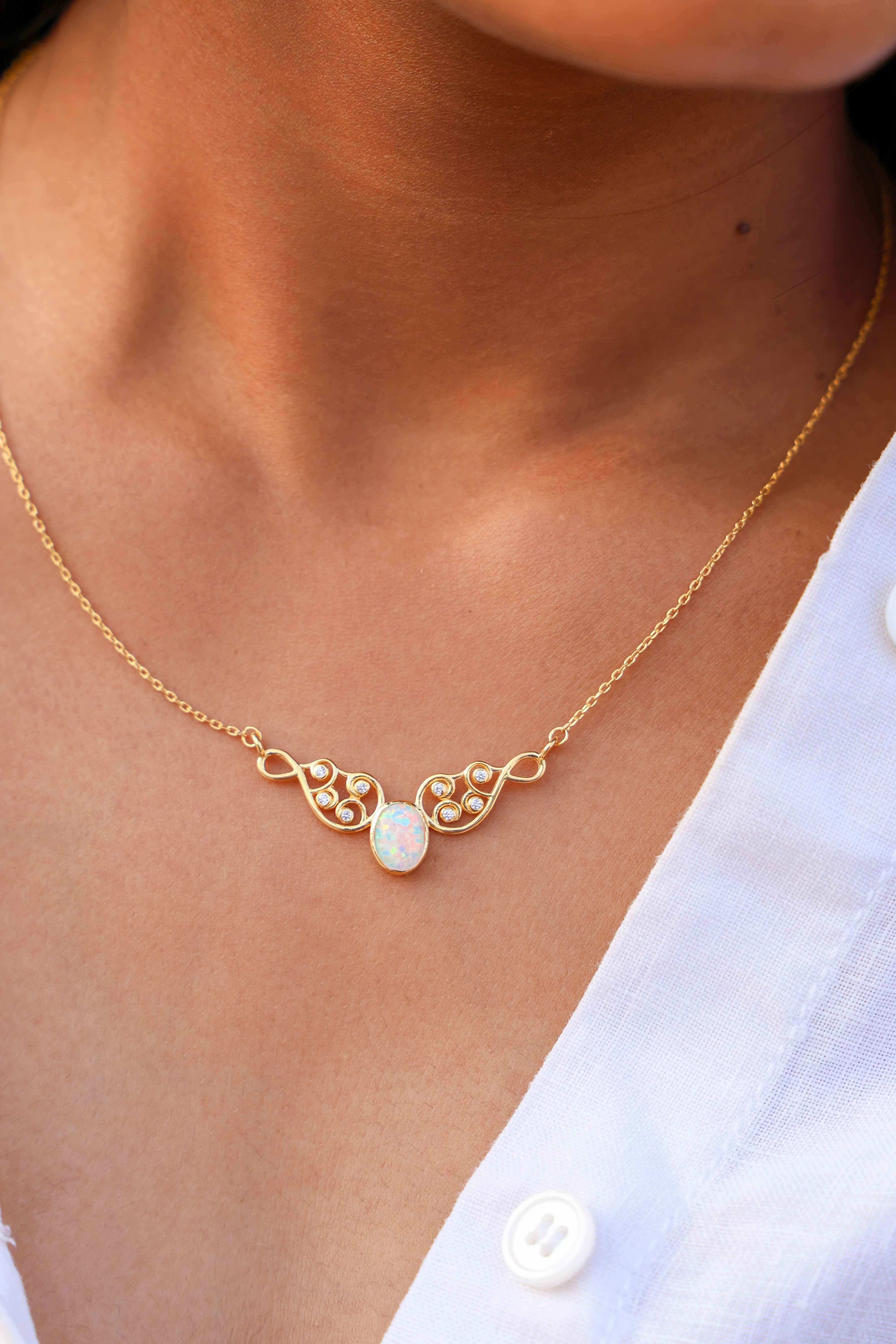 Opulent Opal Swirl Necklace