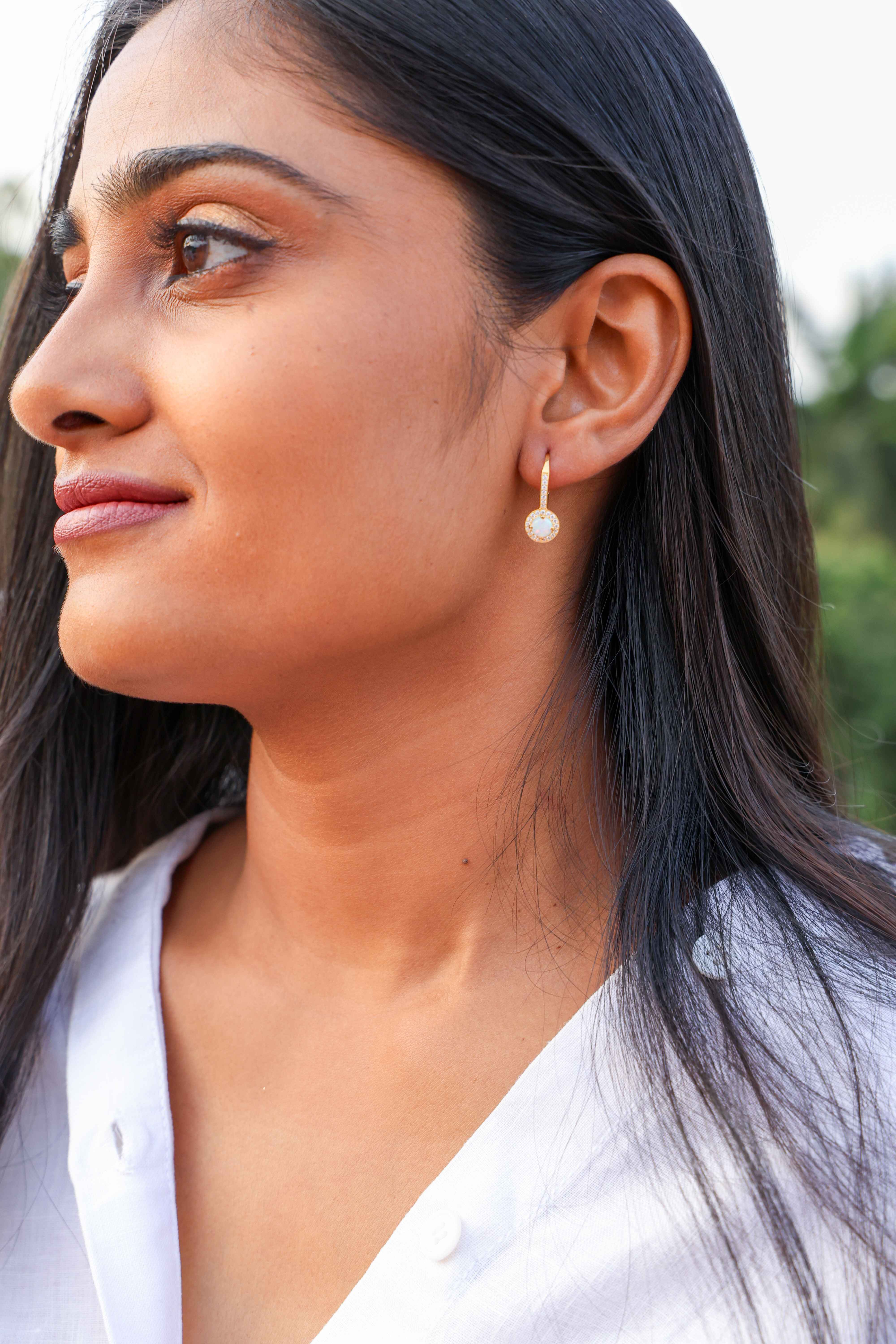 Delicate Opal Halo Drops