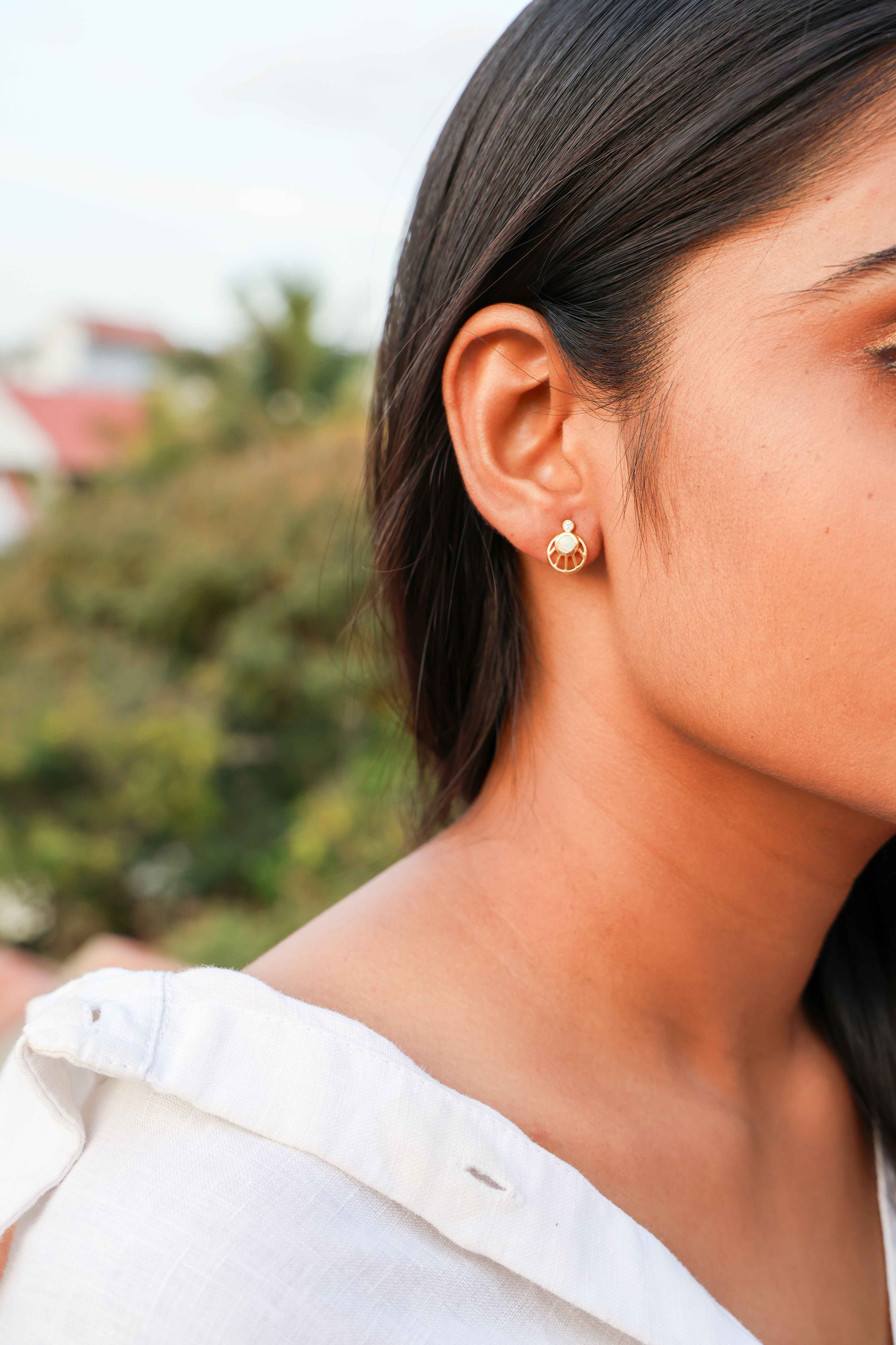 Celestial Opal Ray Studs