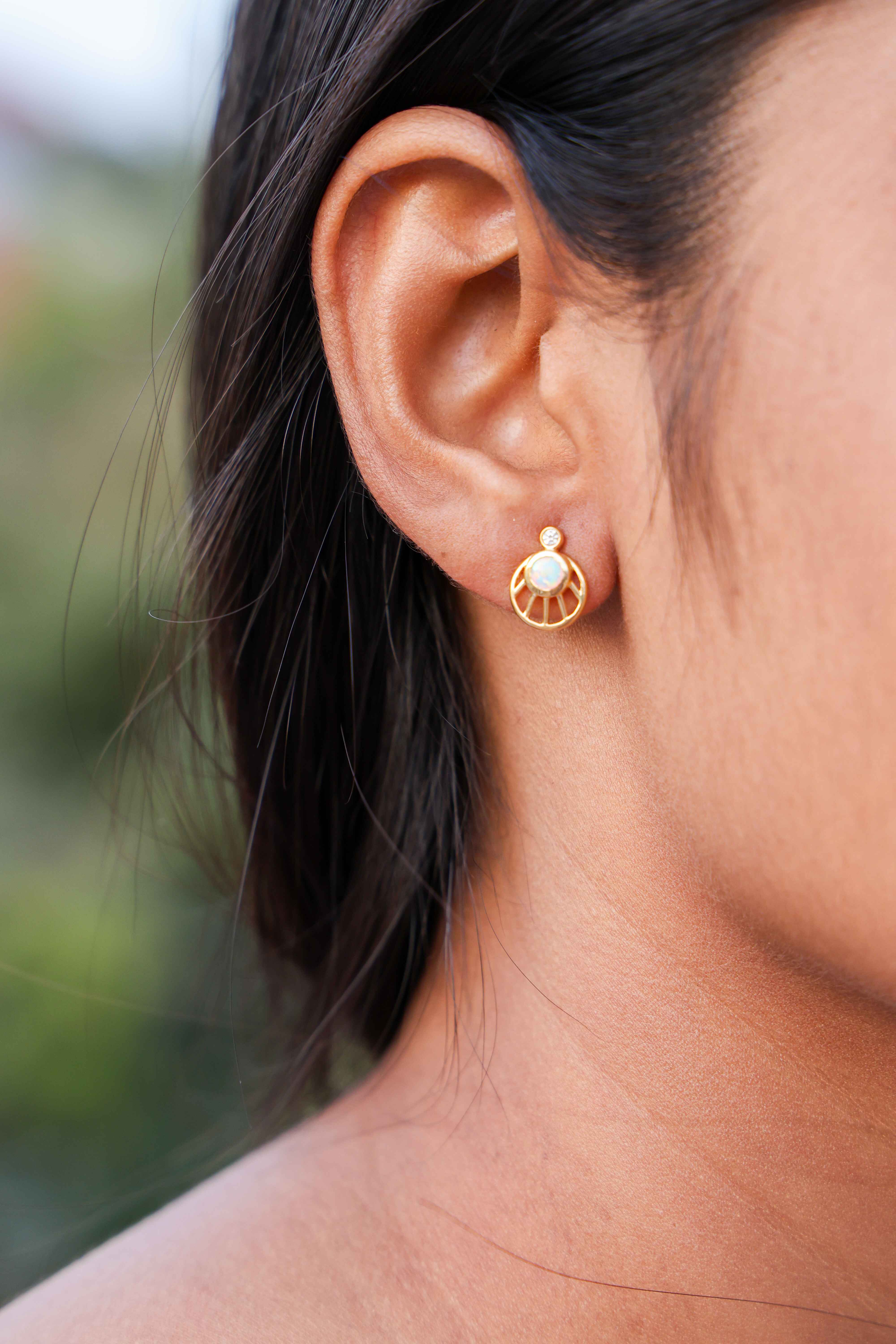 Celestial Opal Ray Studs