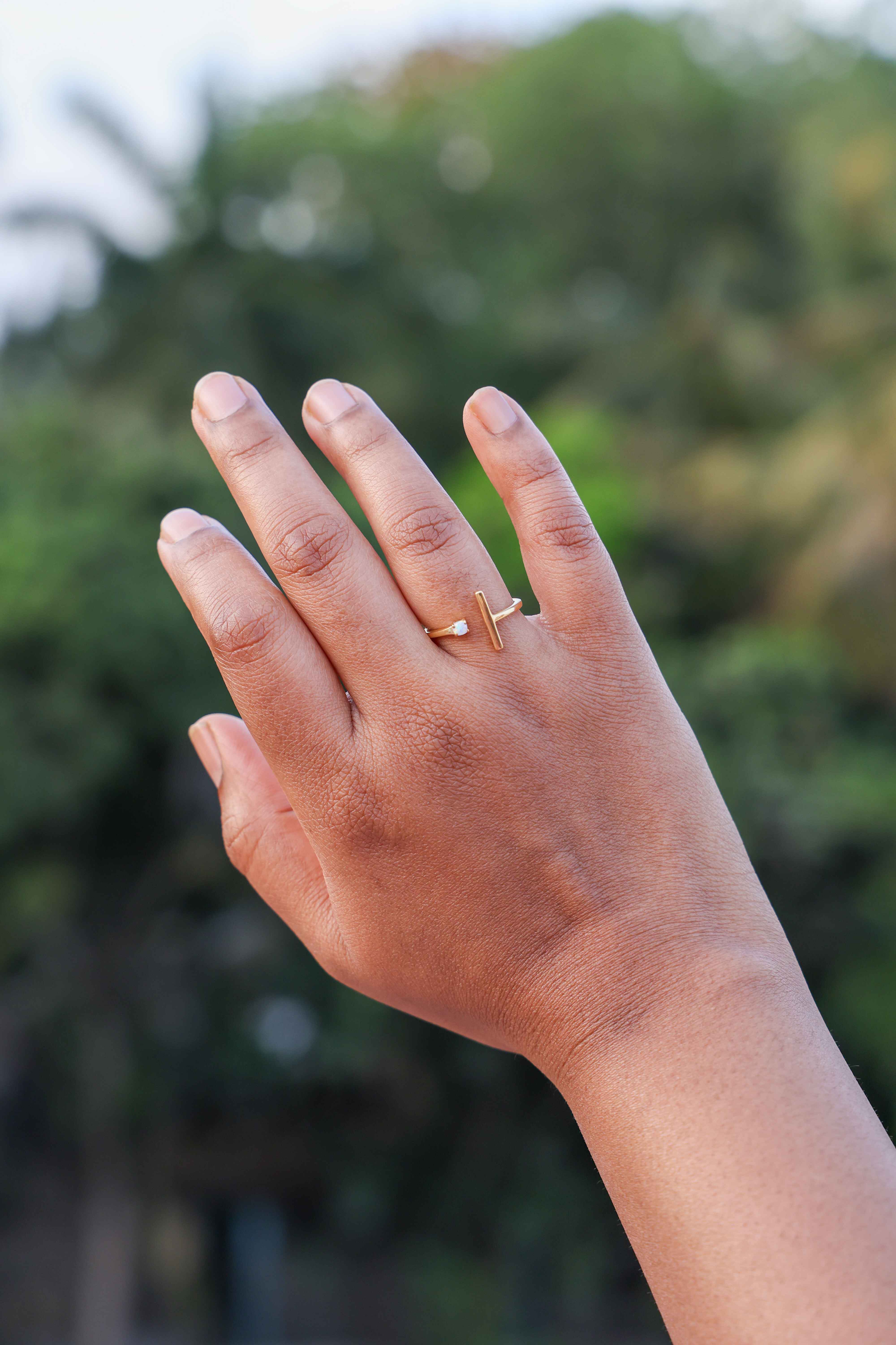 Horizon Opal Open Ring