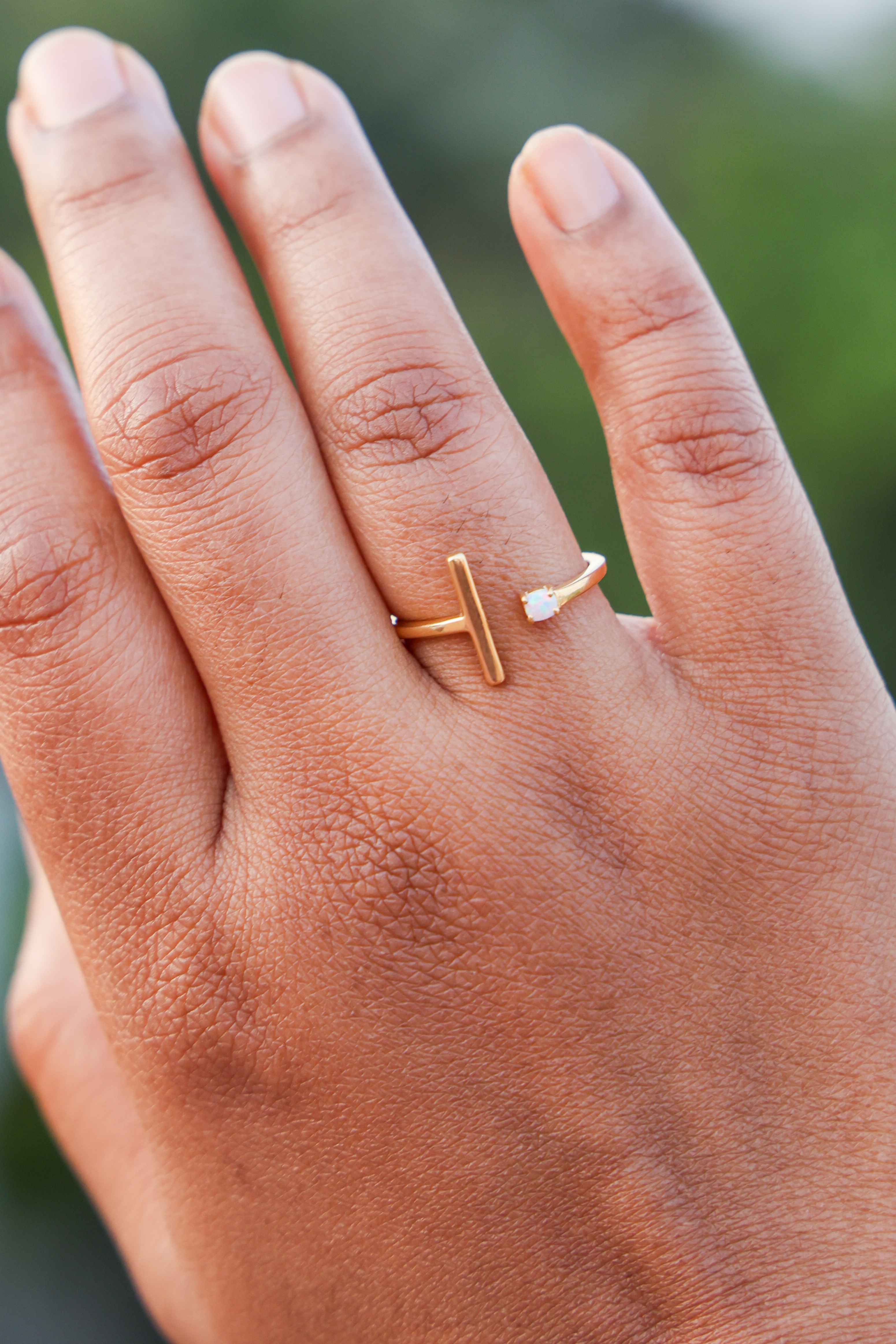 Horizon Opal Open Ring