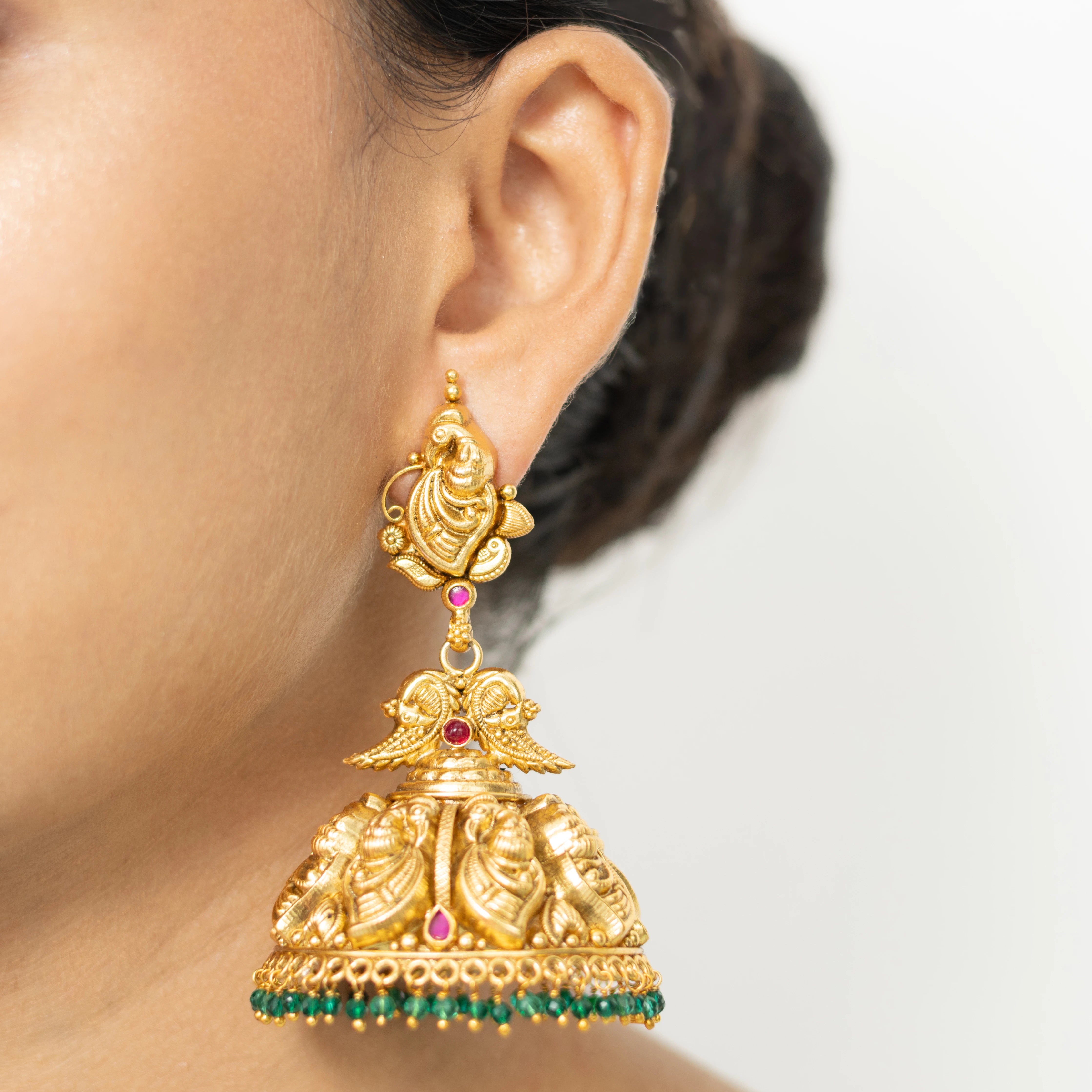 Lakshmi Motif Jhumka