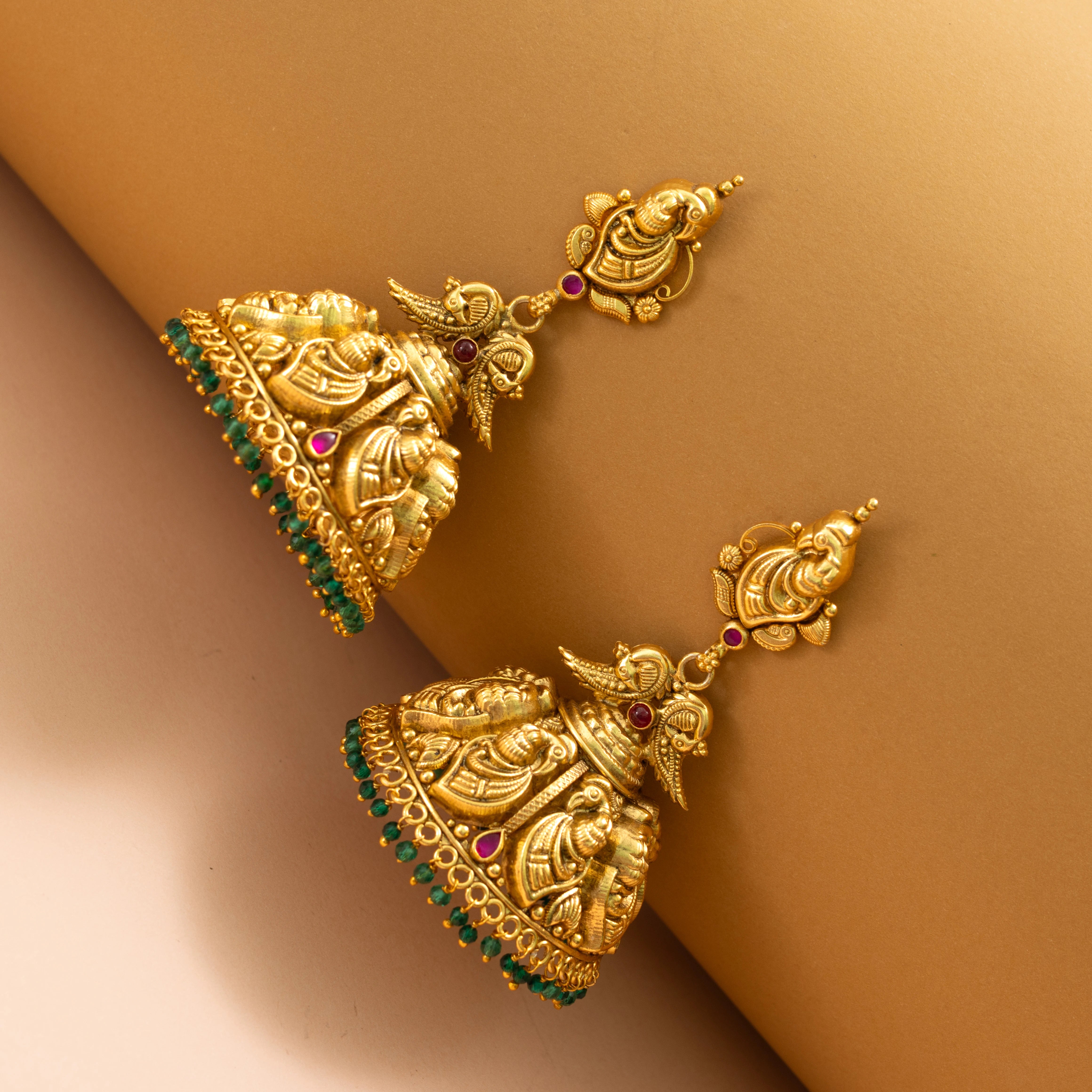 Lakshmi Motif Jhumka