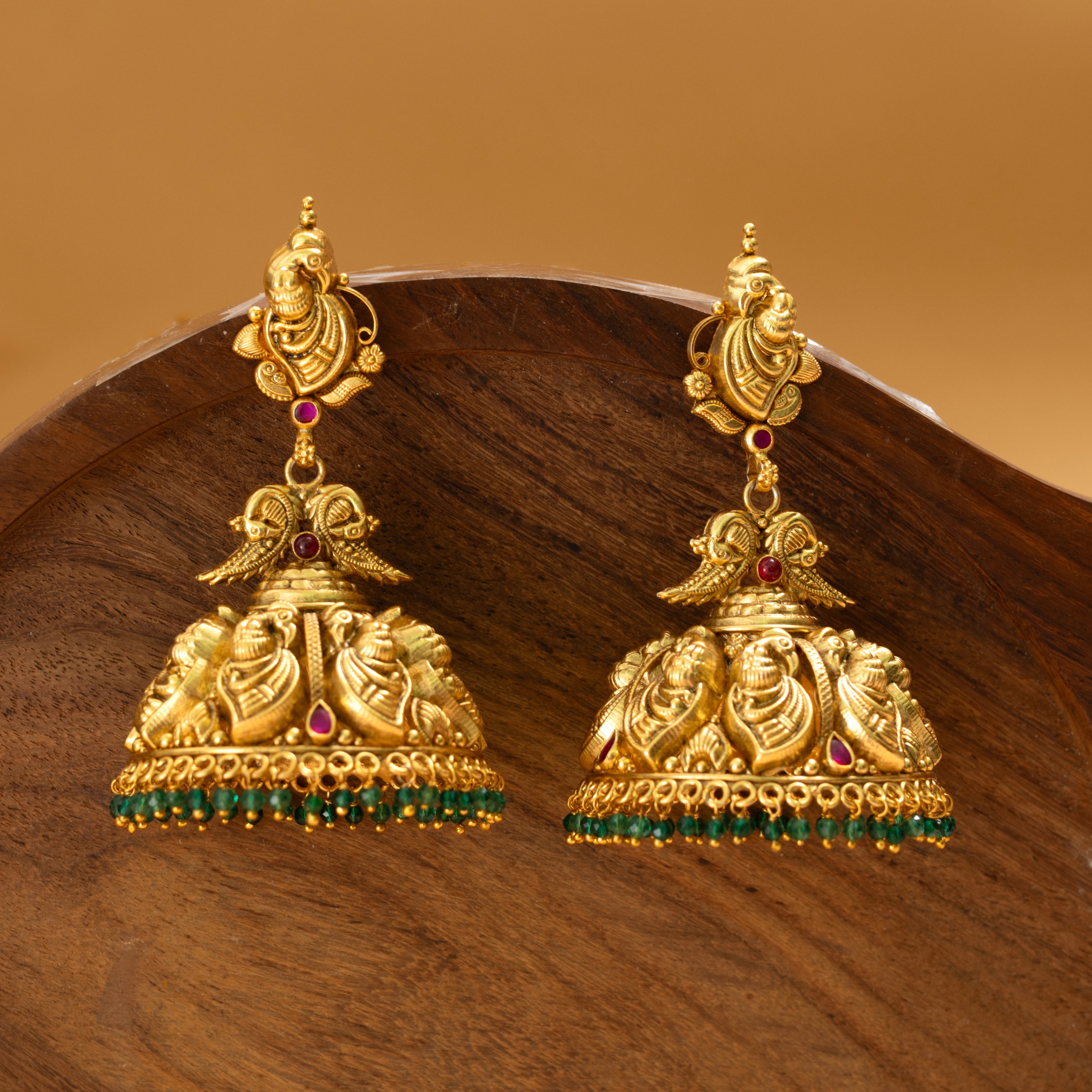 Lakshmi Motif Jhumka