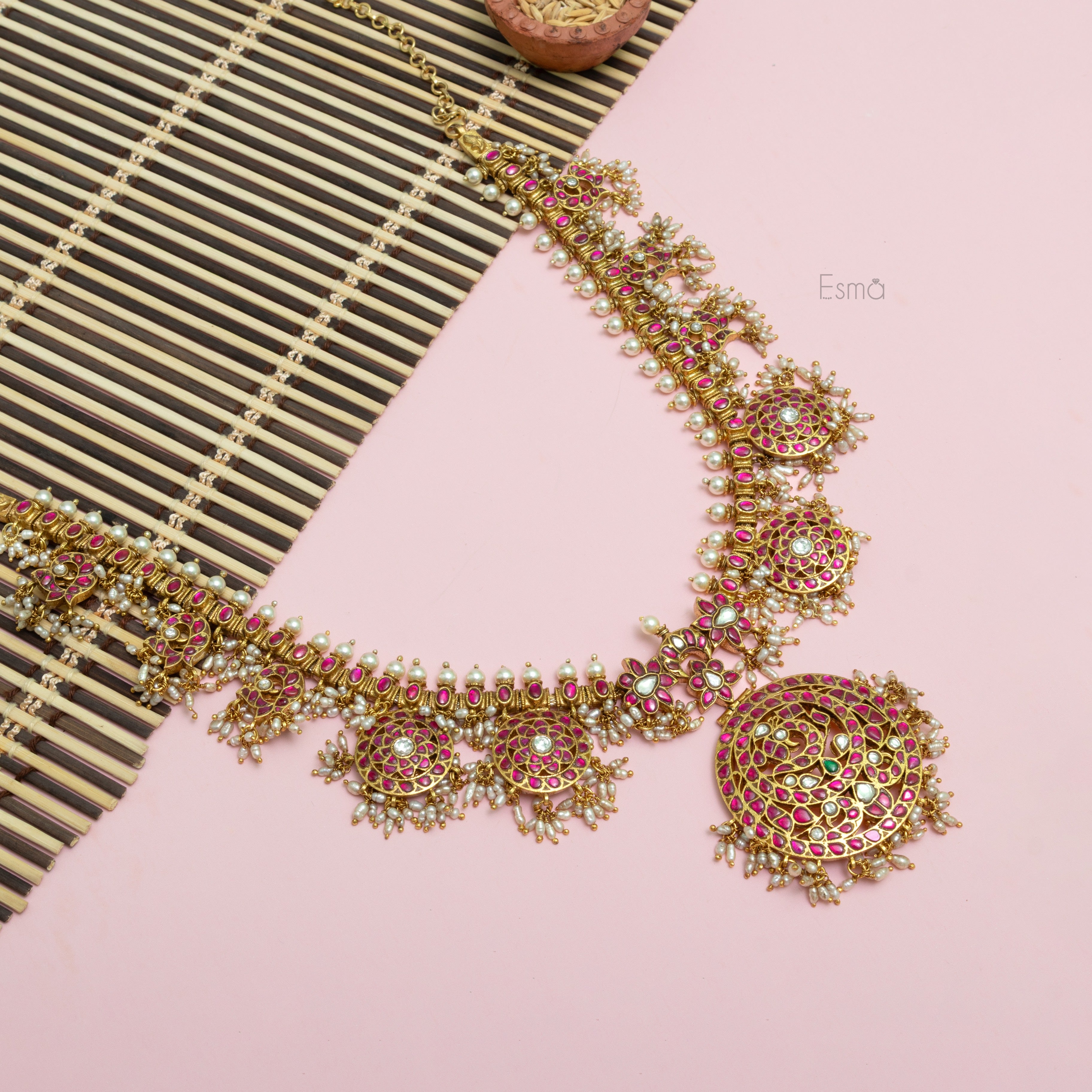 Rang Mahal Kundan & Pearl Necklace