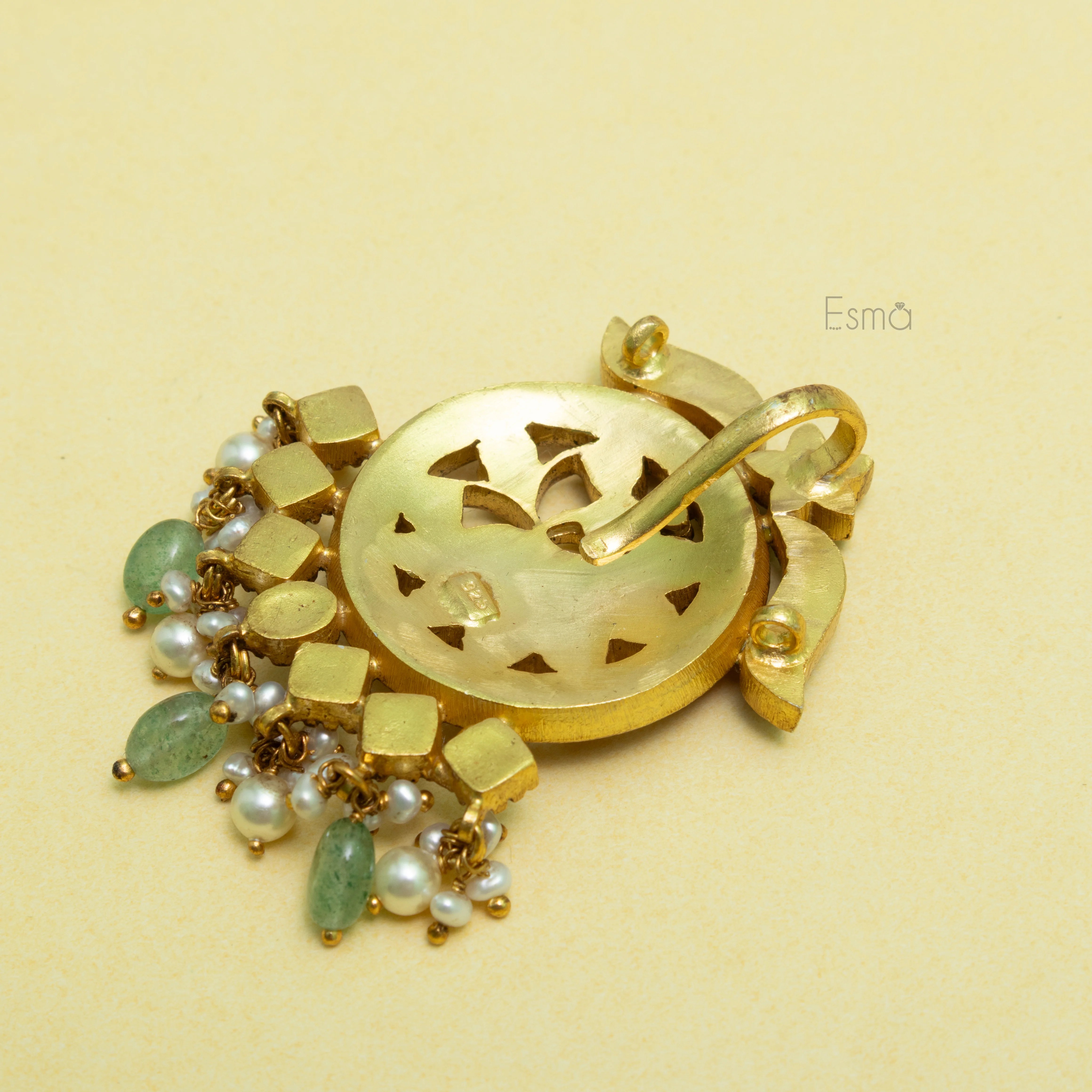 Gulab Mayur Kundan Pendant