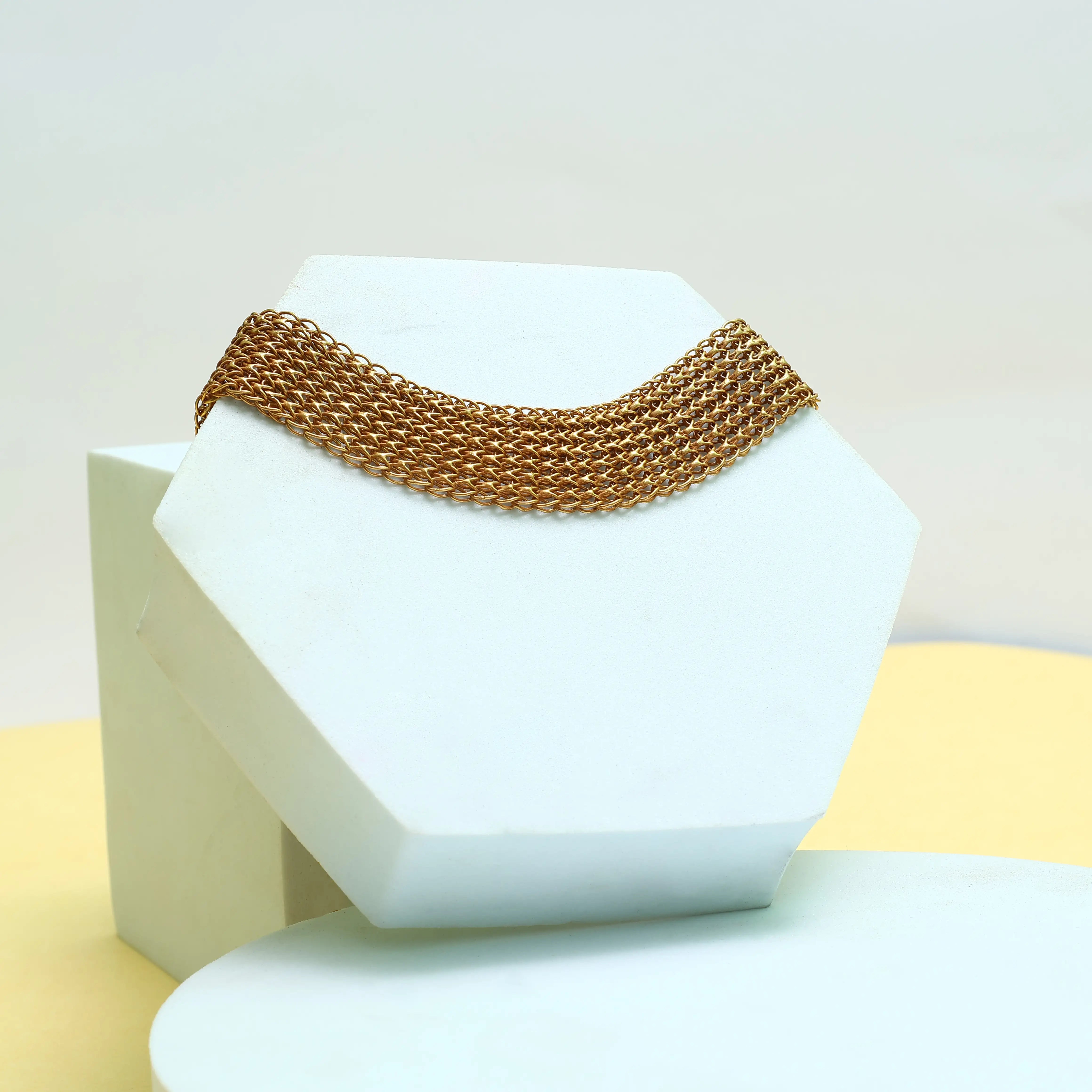Golden Weave Mesh Choker