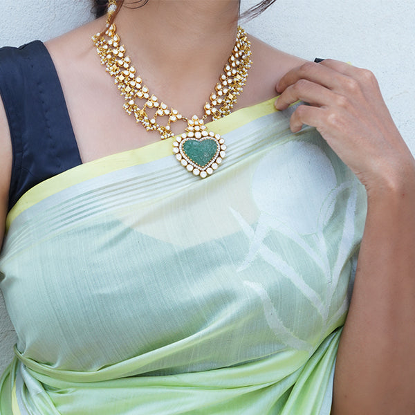 Esha – Moissanite & Jade Statement Necklace