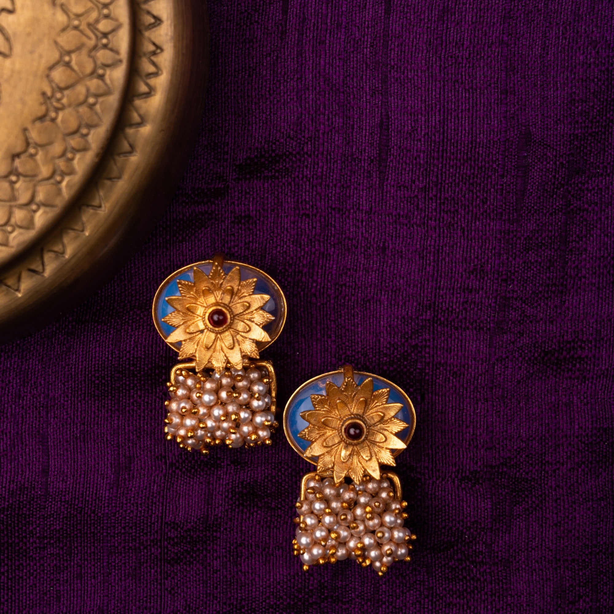 Nilambari Lotus Earrings