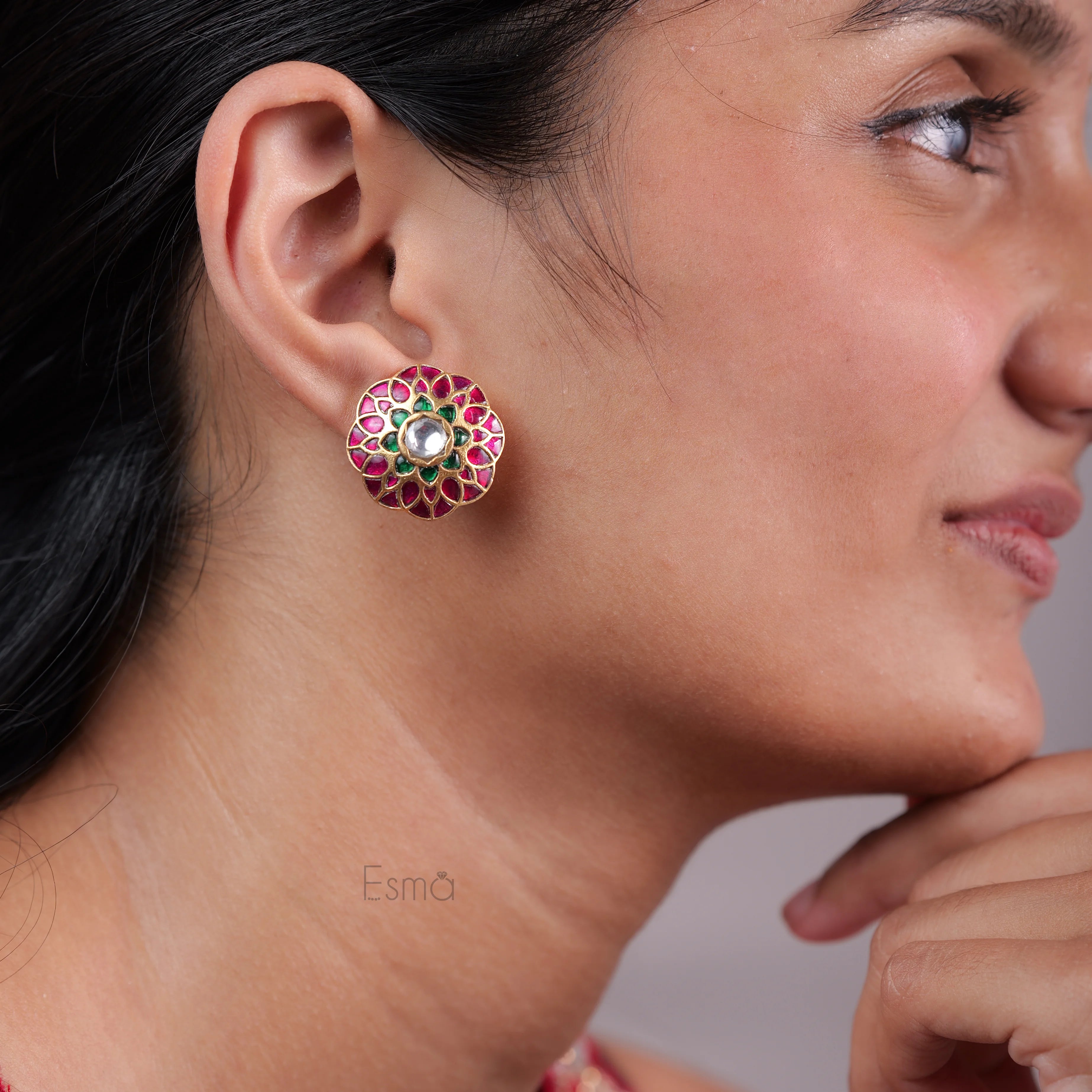 Gulab Mandala Studs