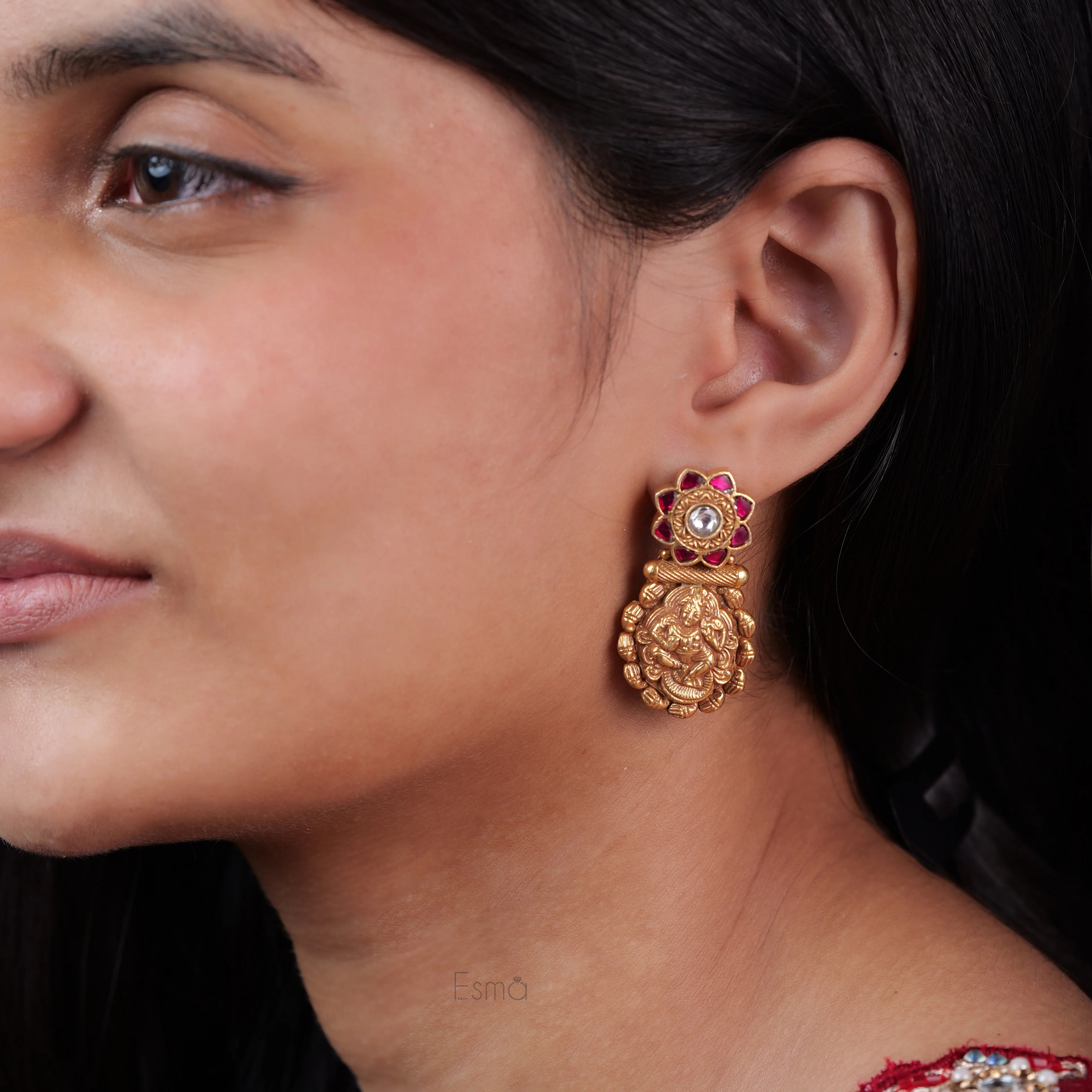 Padma Lakshmi Temple Earrings