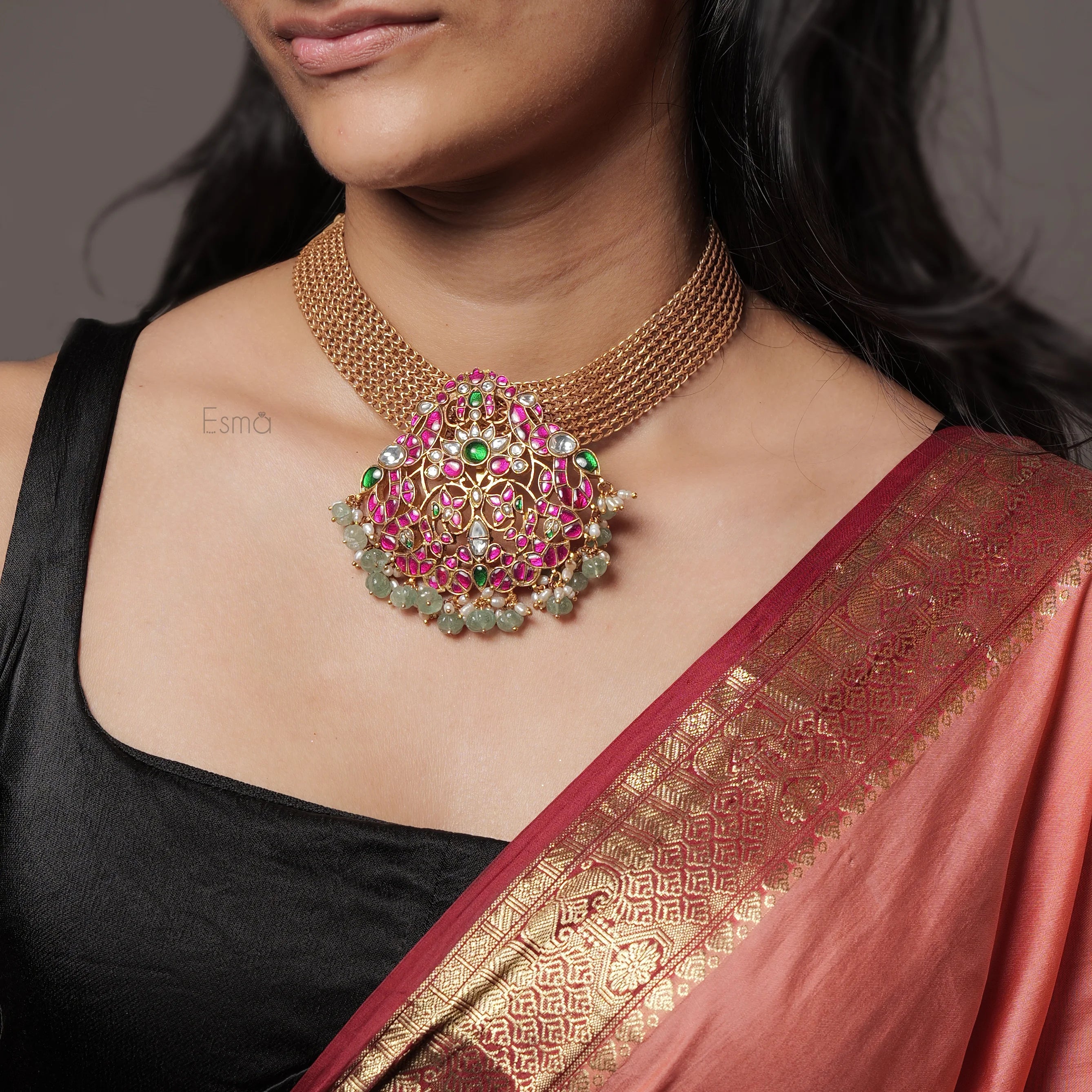 Royal Peacock Kundan Pendant