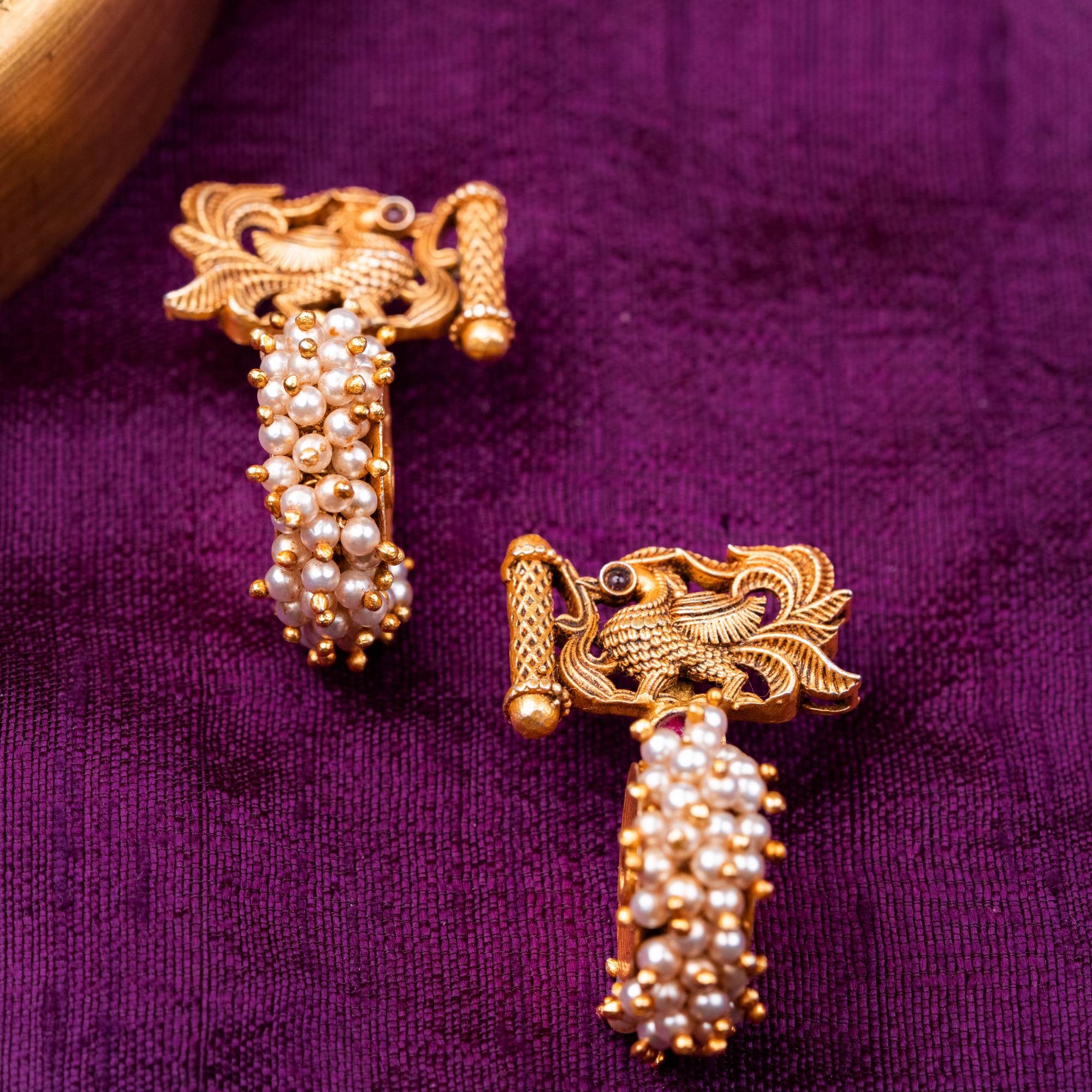 Mayur Moti Earrings