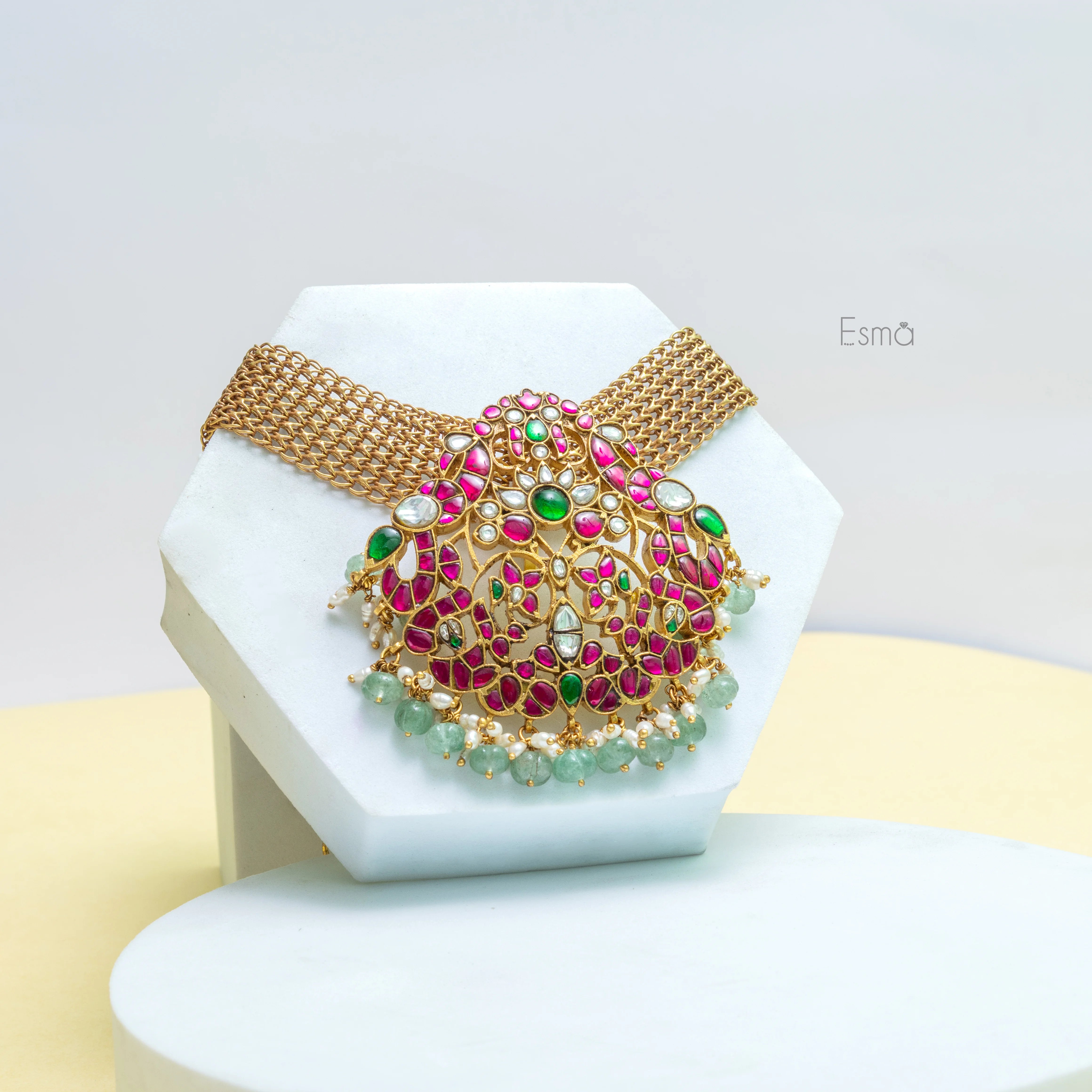 Royal Peacock Kundan Pendant