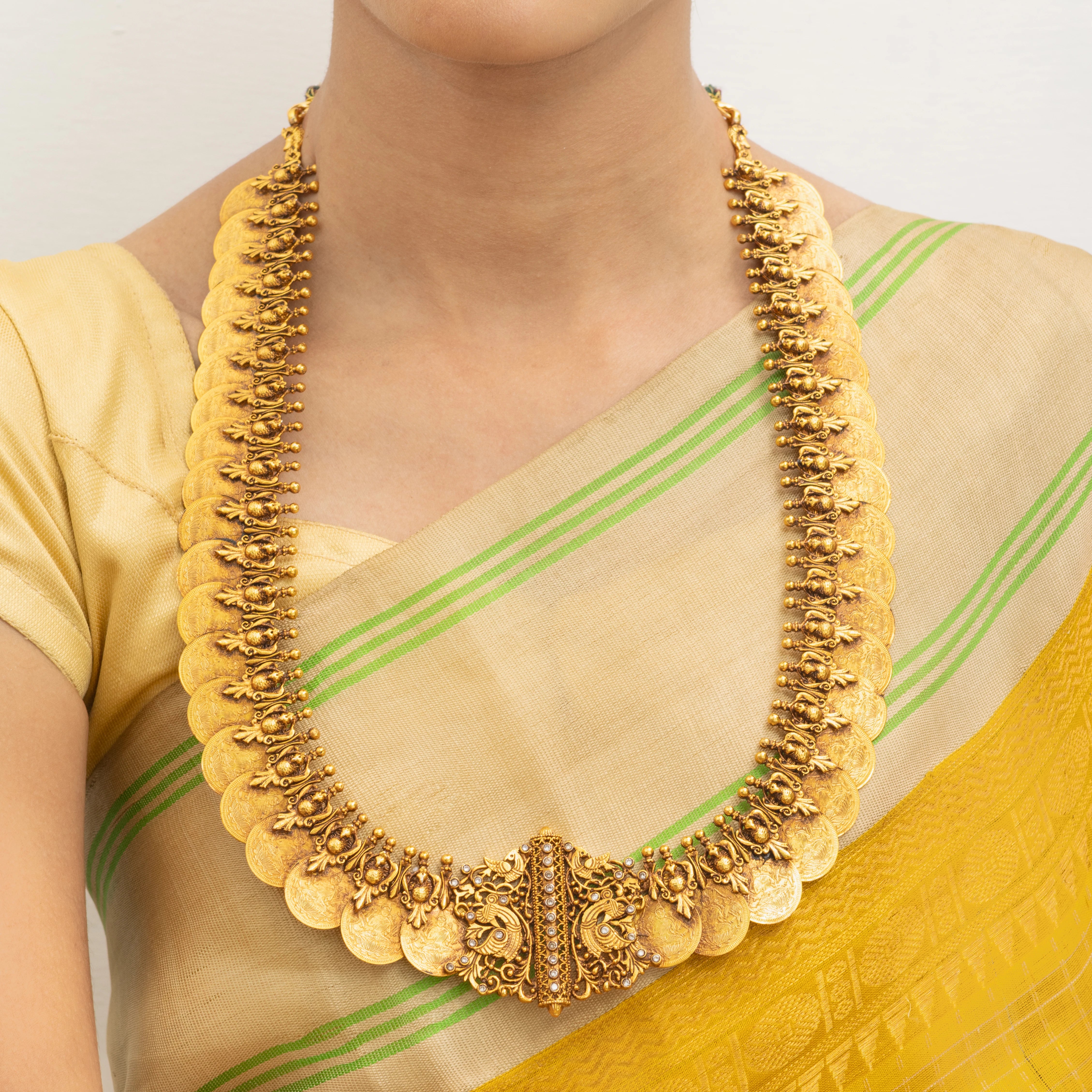 Gaja Varnam Coin Necklace