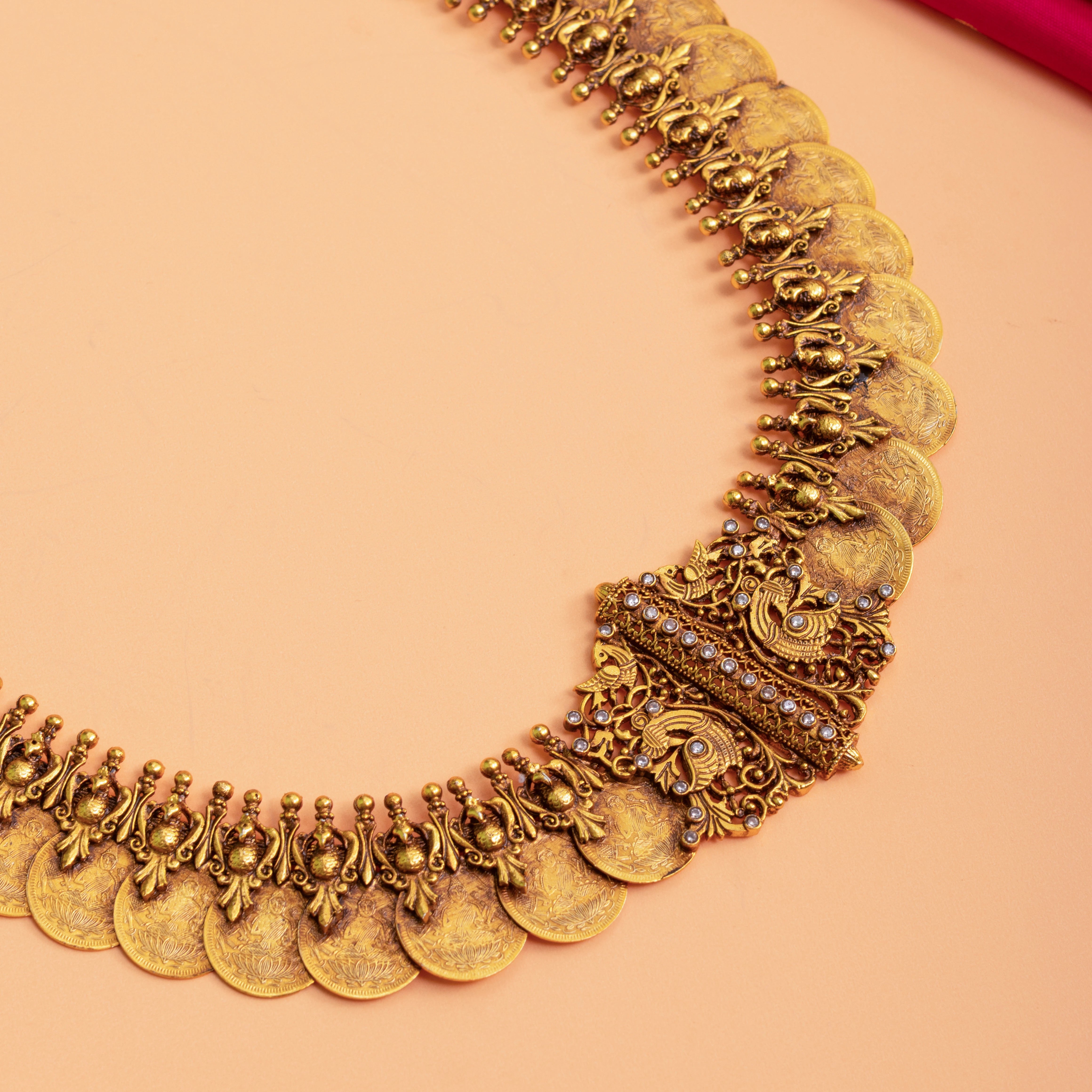 Gaja Varnam Coin Necklace