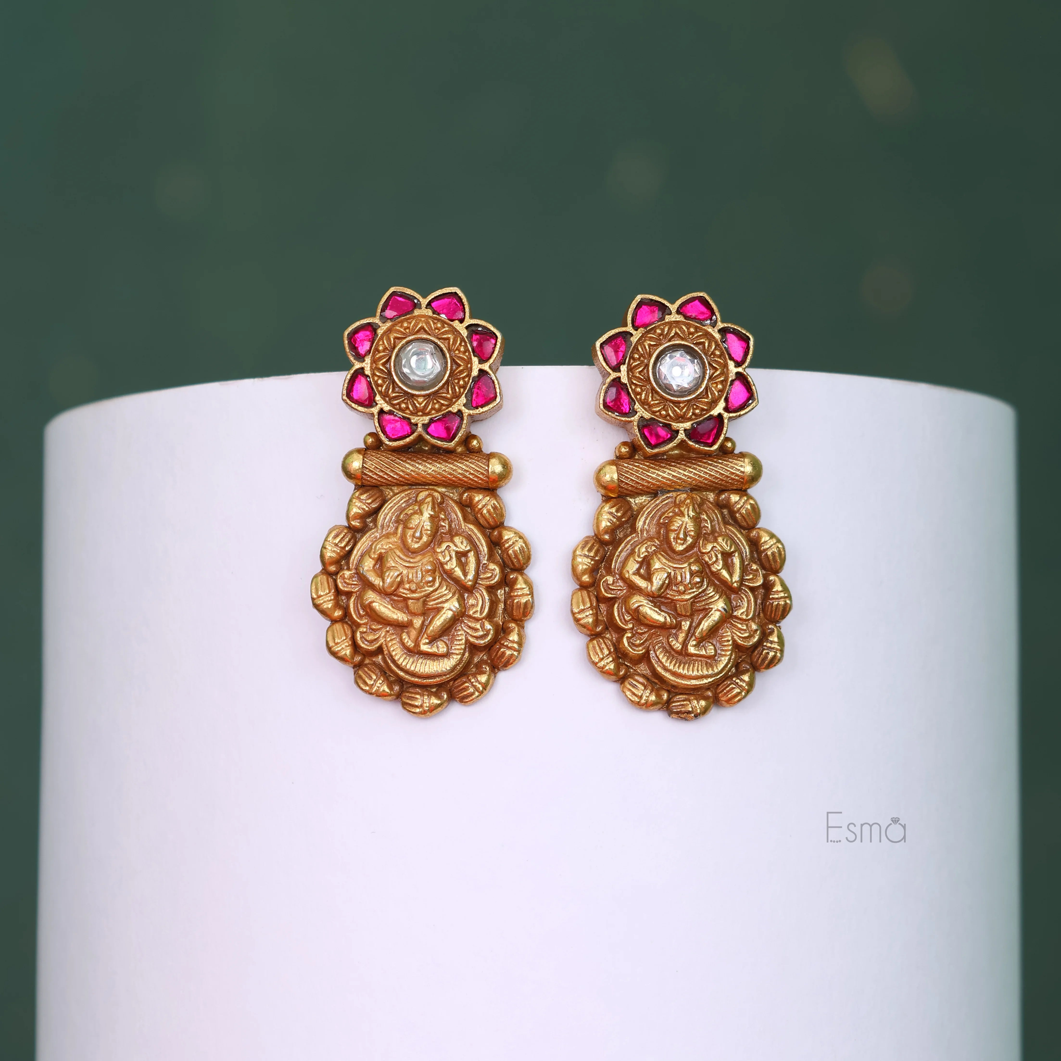 Padma Lakshmi Temple Earrings