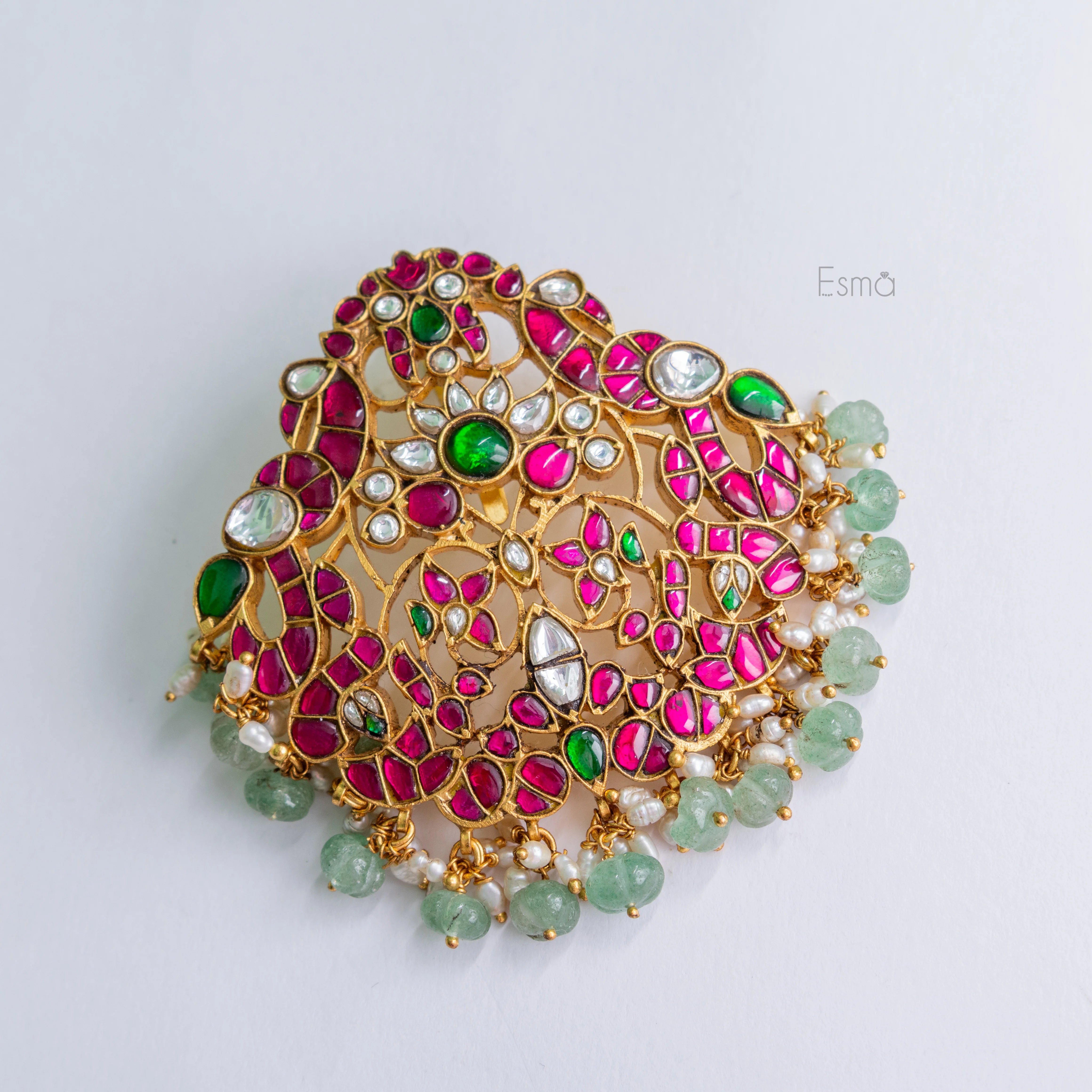 Royal Peacock Kundan Pendant