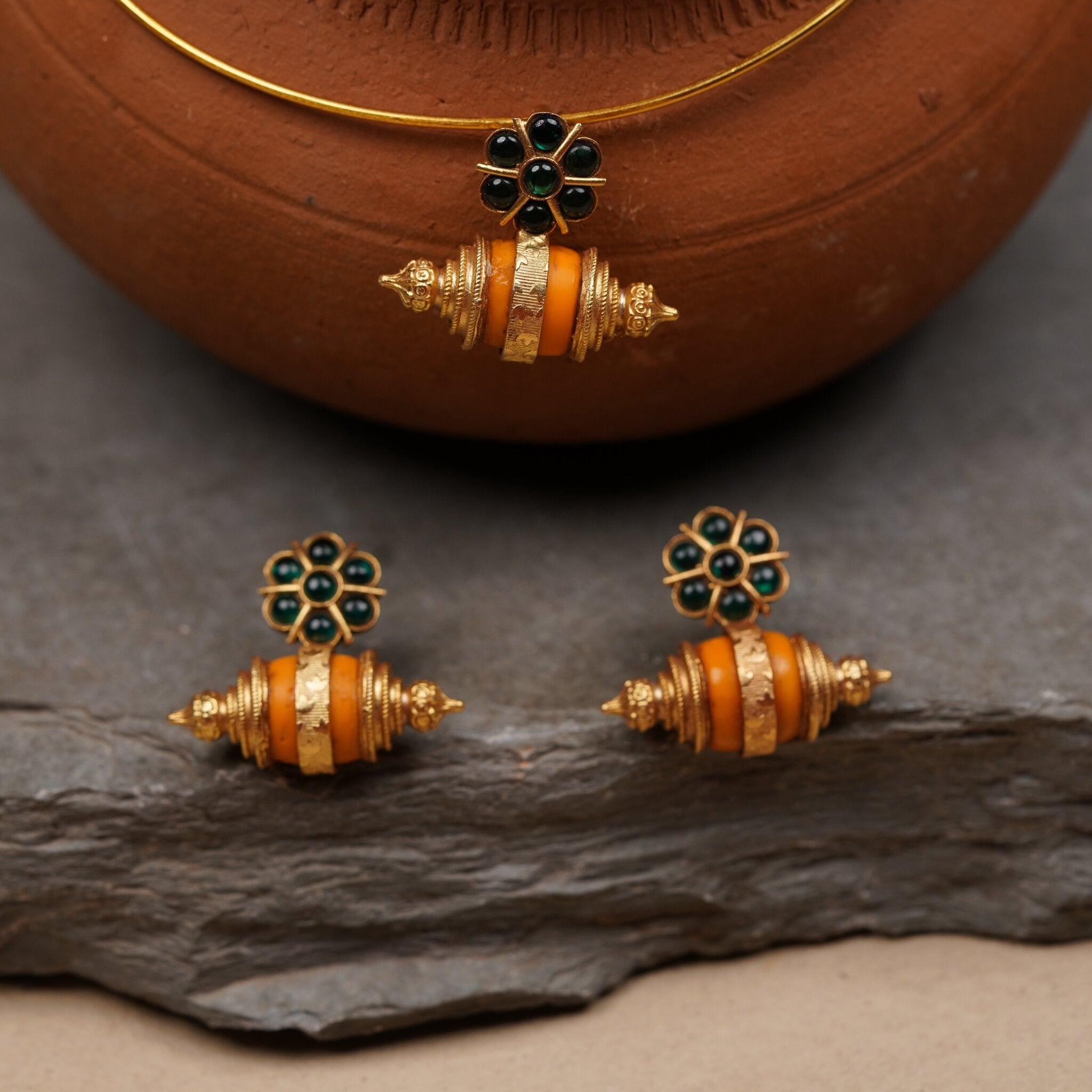 Nayantara Coral Bead Earrings