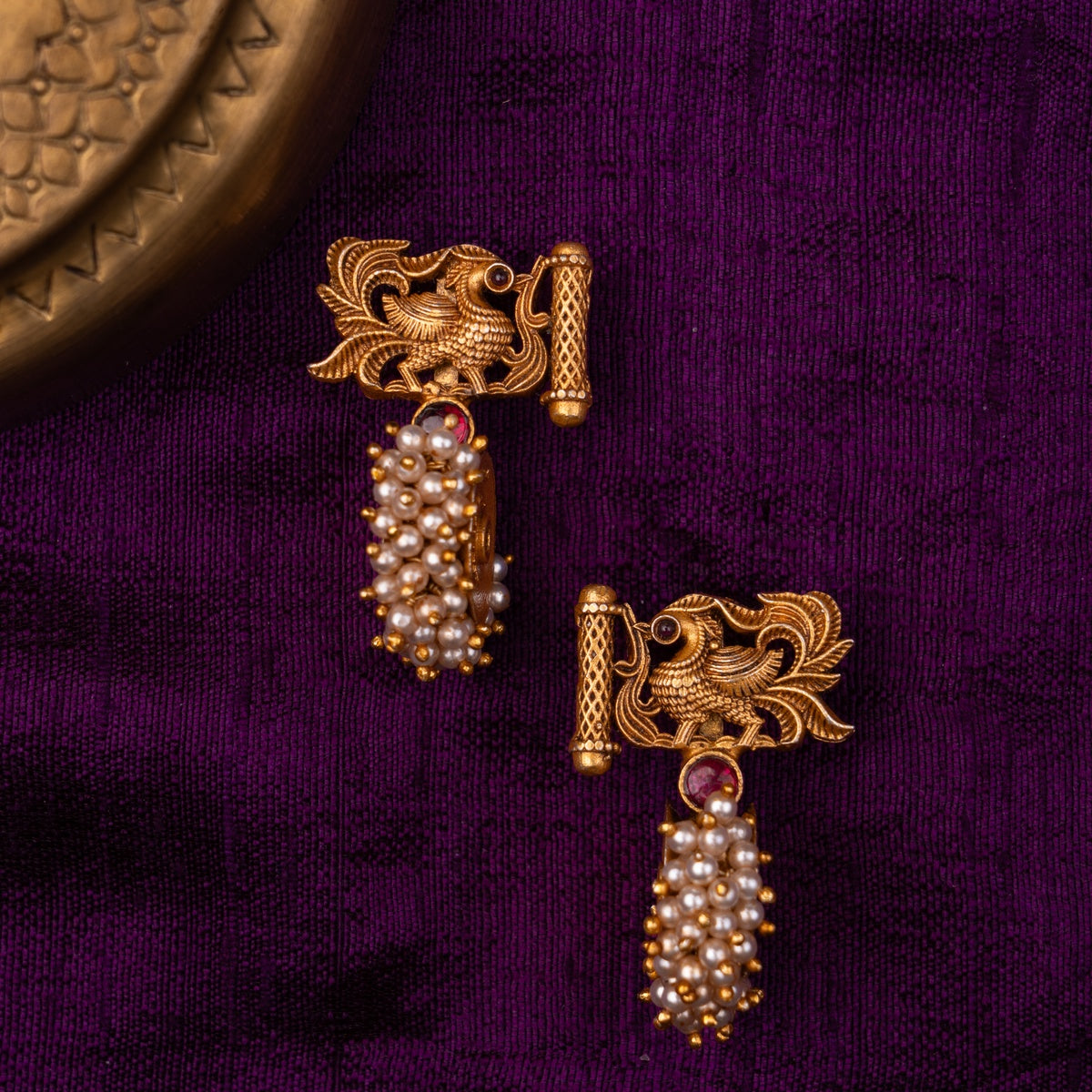 Mayur Moti Earrings
