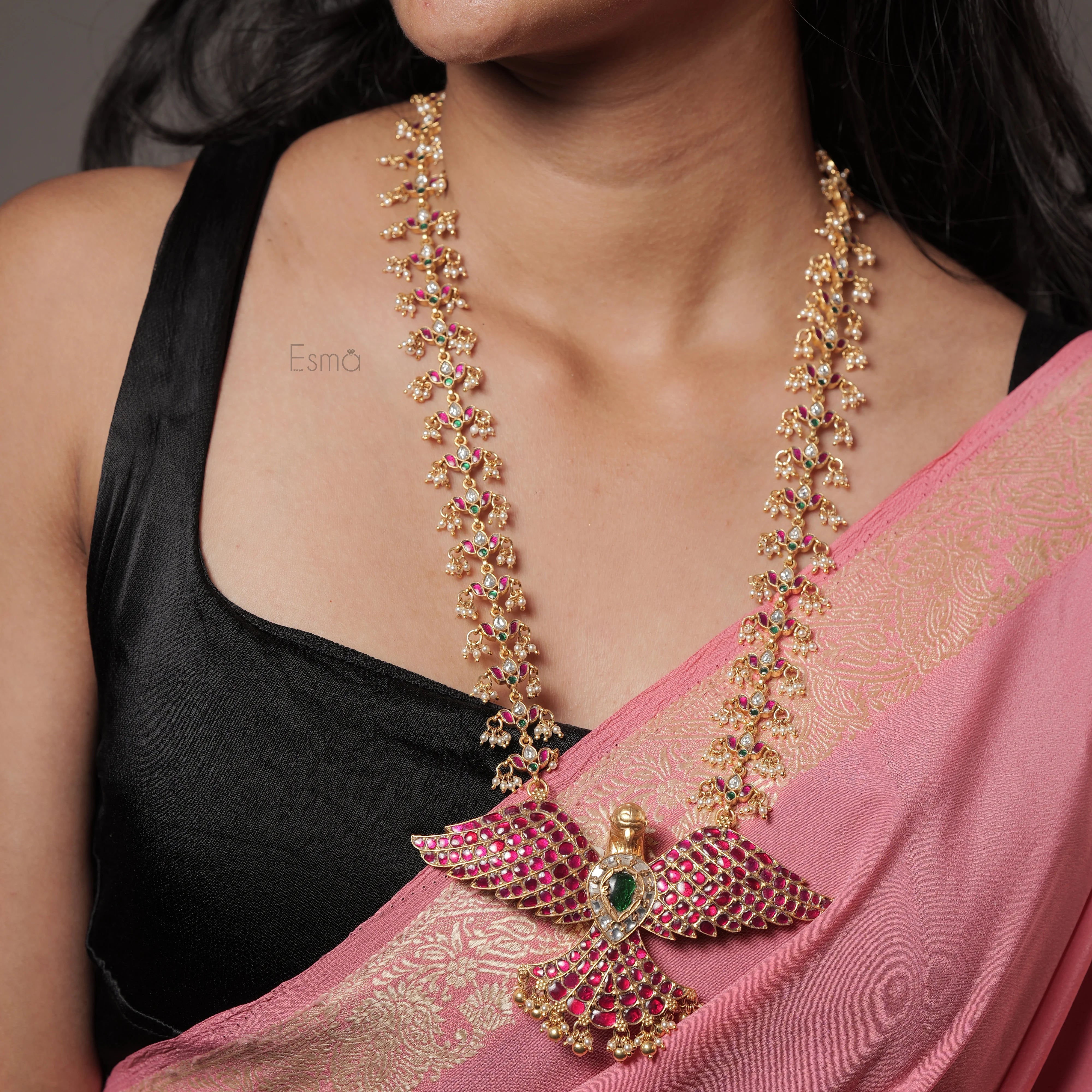Garuda Ruby & Emerald Temple Necklace