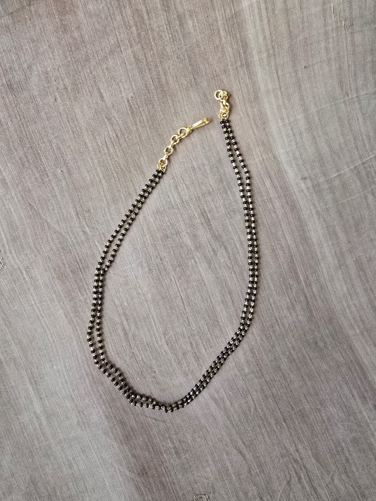 Double Line Black Beads