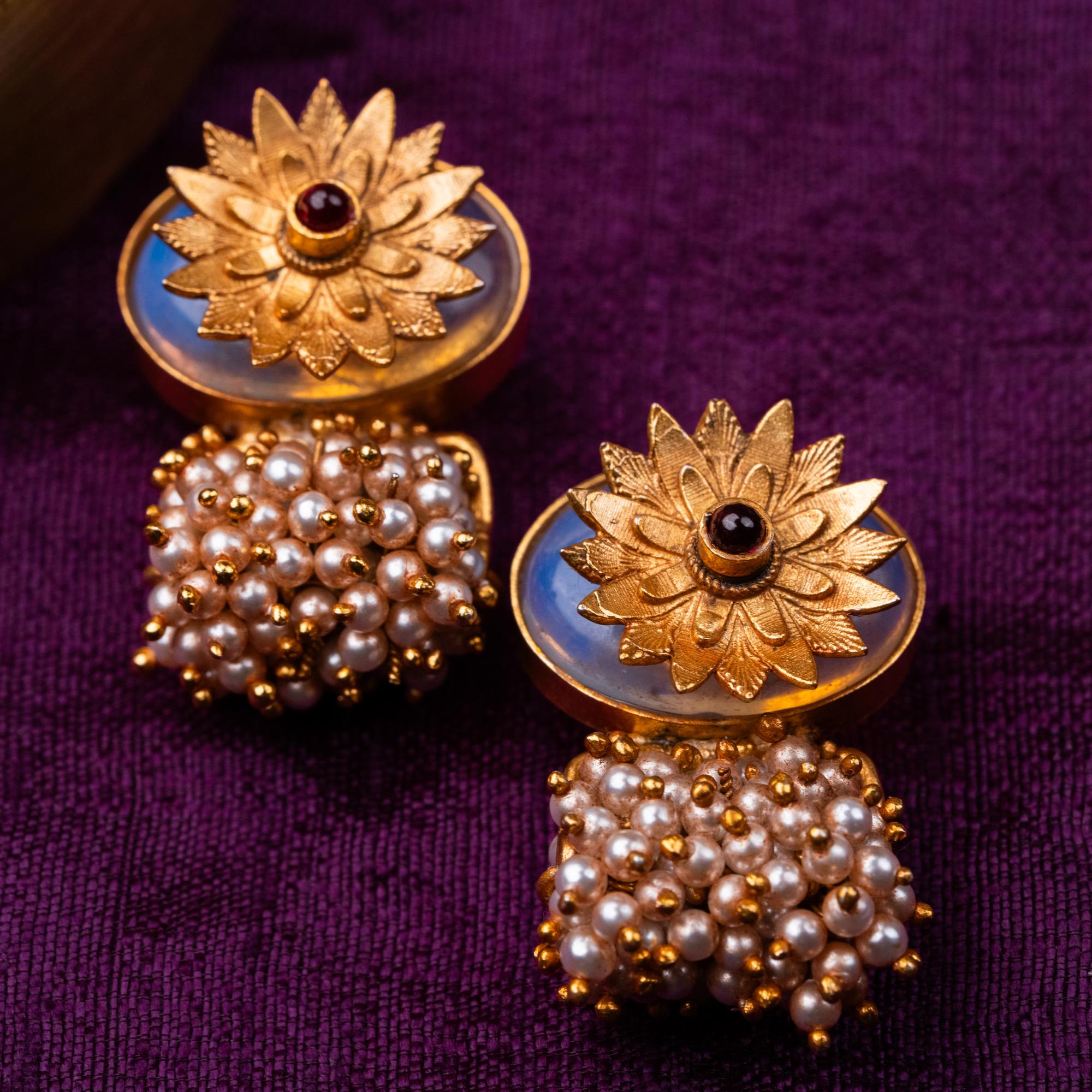 Nilambari Lotus Earrings